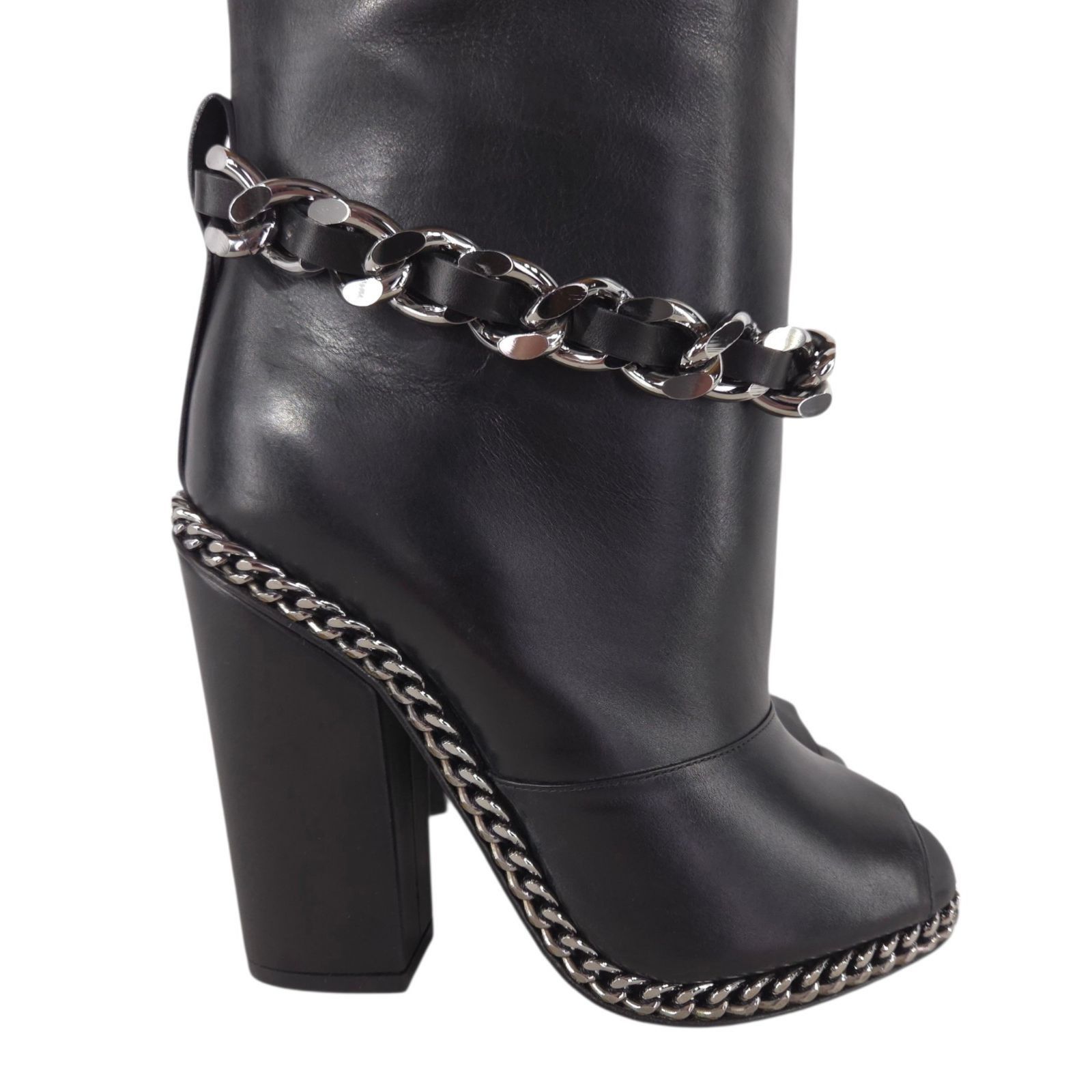 Balmain Balmain Chain Peep Toe Over The Knee Boots US 7.5 IT 37.5 W Size US 7.5 / IT 37.5 - 6 Thumbnail