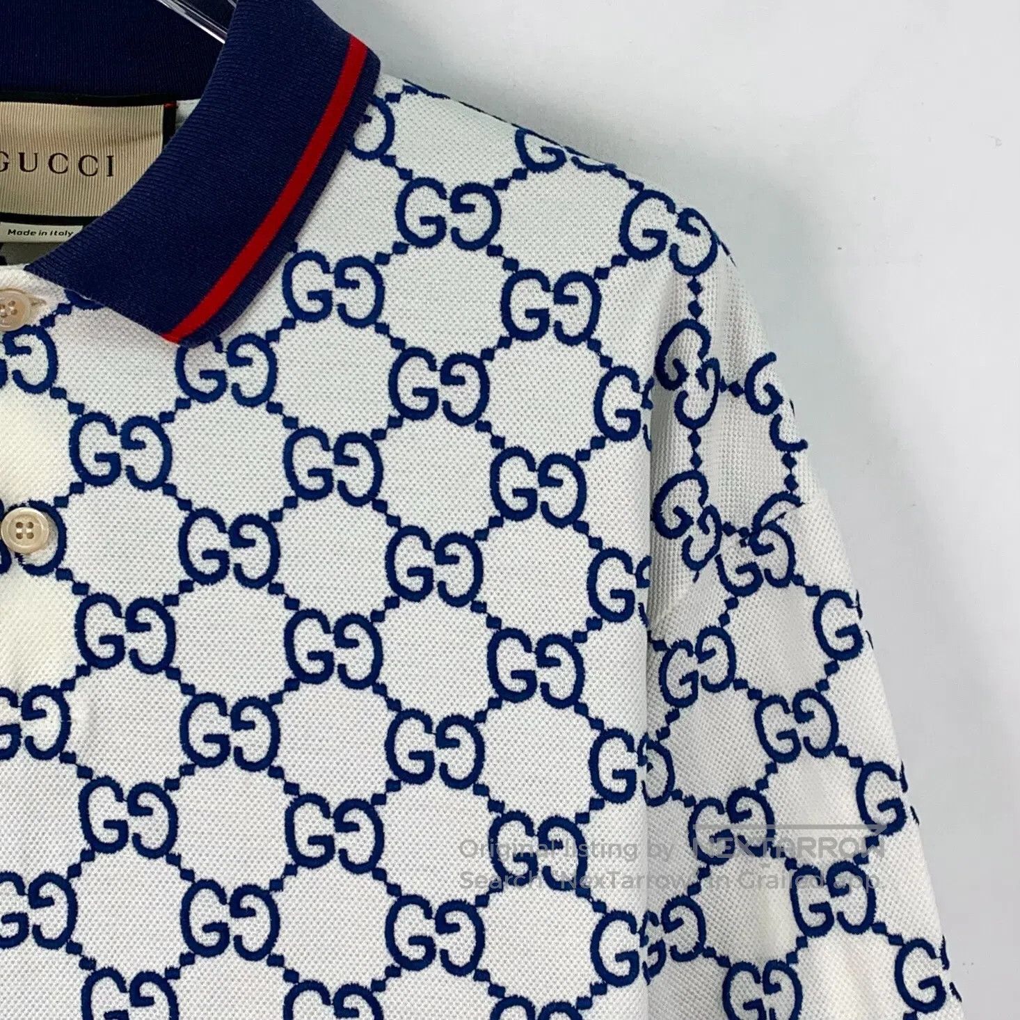 Gucci Guicci Colorful Logo Jacquard Full Print Cotton Collared S Size US XXL / EU 58 / 5 - 3 Thumbnail