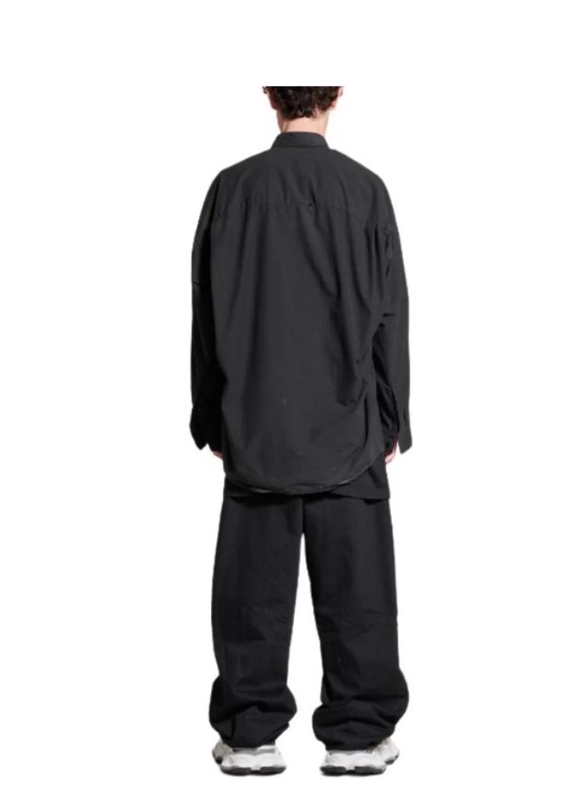 Balenciaga Balenciaga 24FW Black Distressed Oversized Shirt M Unisex Size US M / EU 48-50 / 2 - 7 Thumbnail