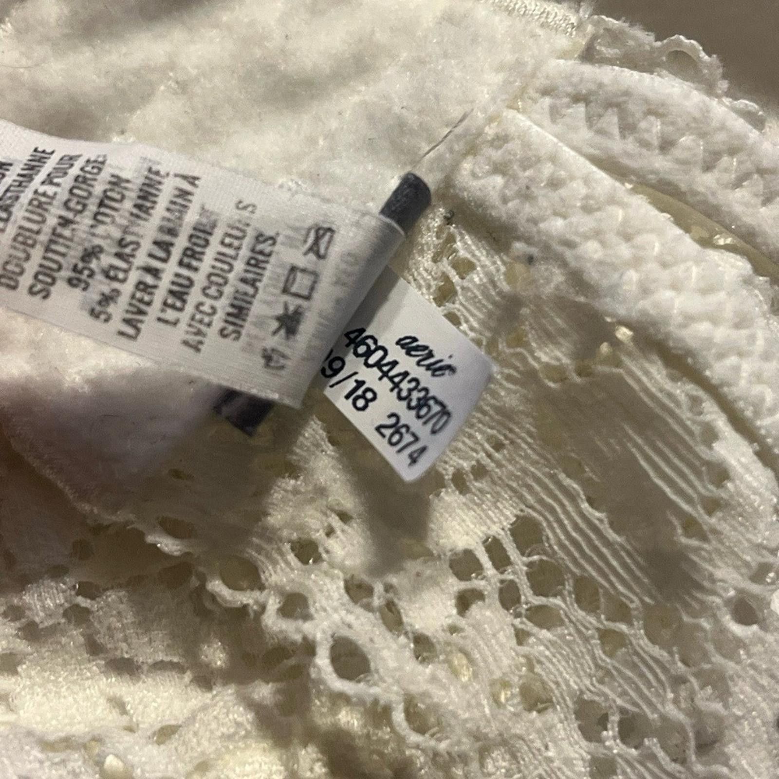 Other Aerie Halter Top Bralette M White Lace Stretch Romantic Chic Size ONE SIZE - 6 Thumbnail