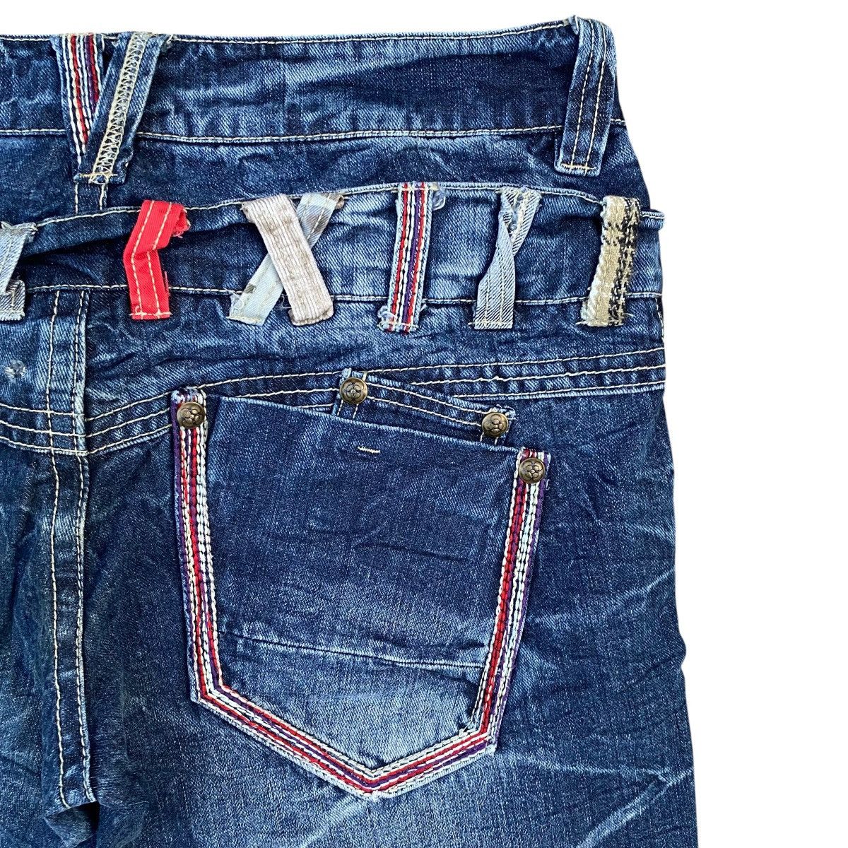 Hysteric Glamour × Japanese Brand SORRIDERE FLASH DESIGN DOUBLE WAIST DENIM JEANS Size US 34 / EU 50 - 14 Thumbnail