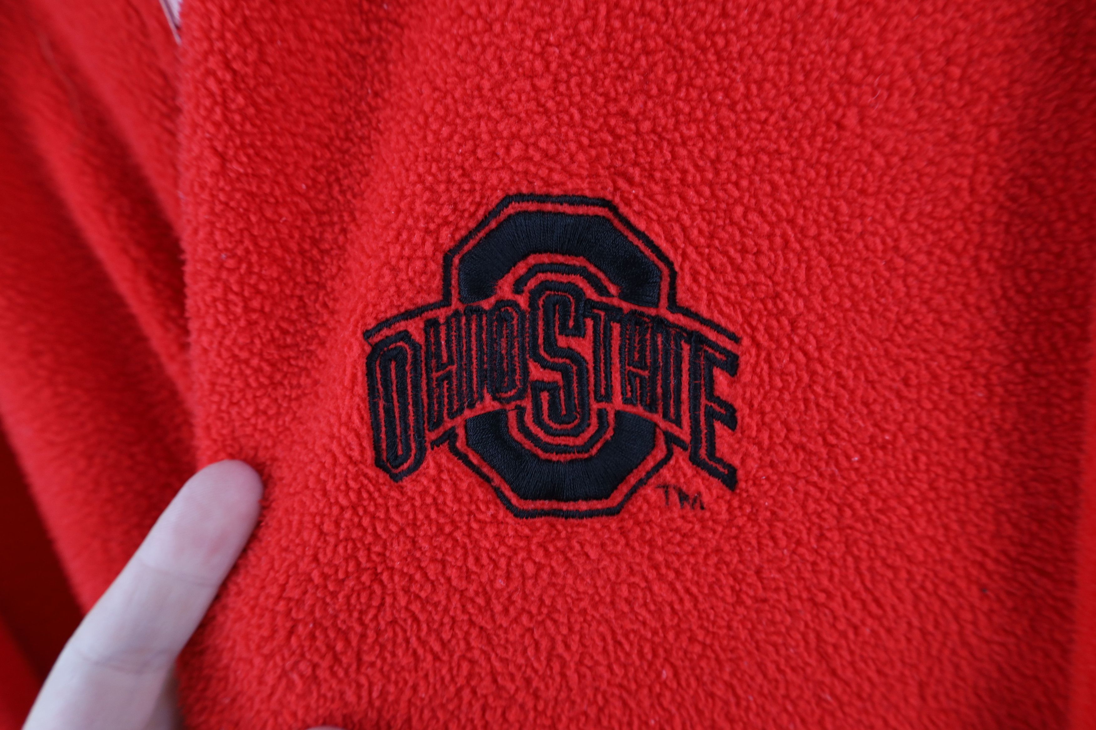 Vintage Vintage 90s Ohio State University Half Zip Fleece Sweater Size US L / EU 52-54 / 3 - 4 Thumbnail