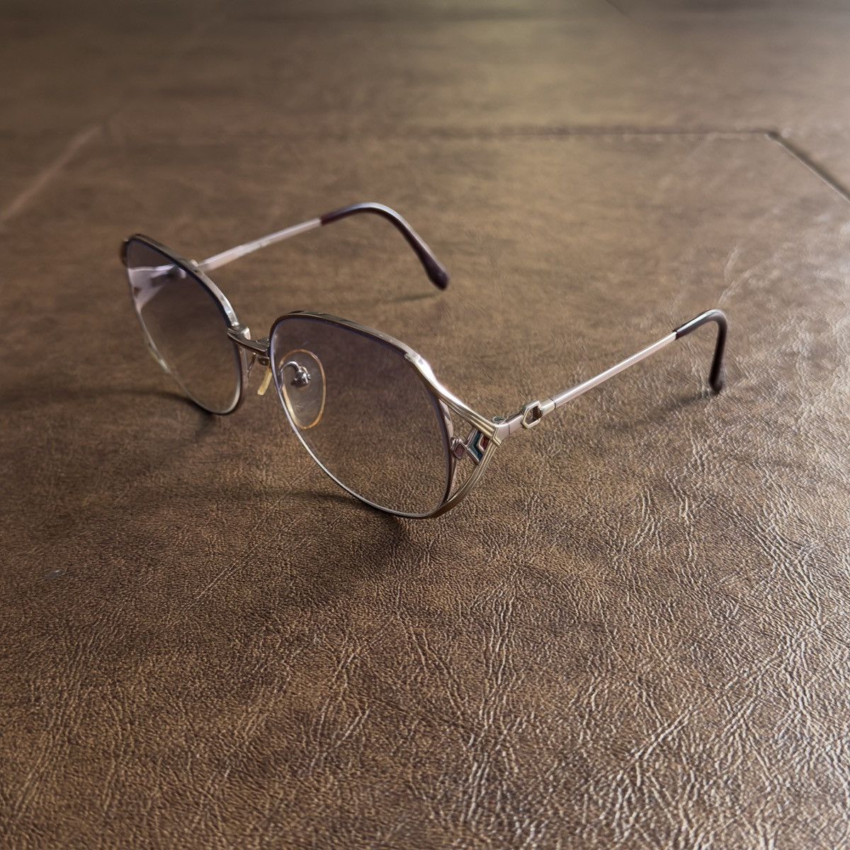 Yves Saint Laurent 2000s Stained Glass Openwork Blue Light Tint Glasses Size ONE SIZE - 1 Thumbnail
