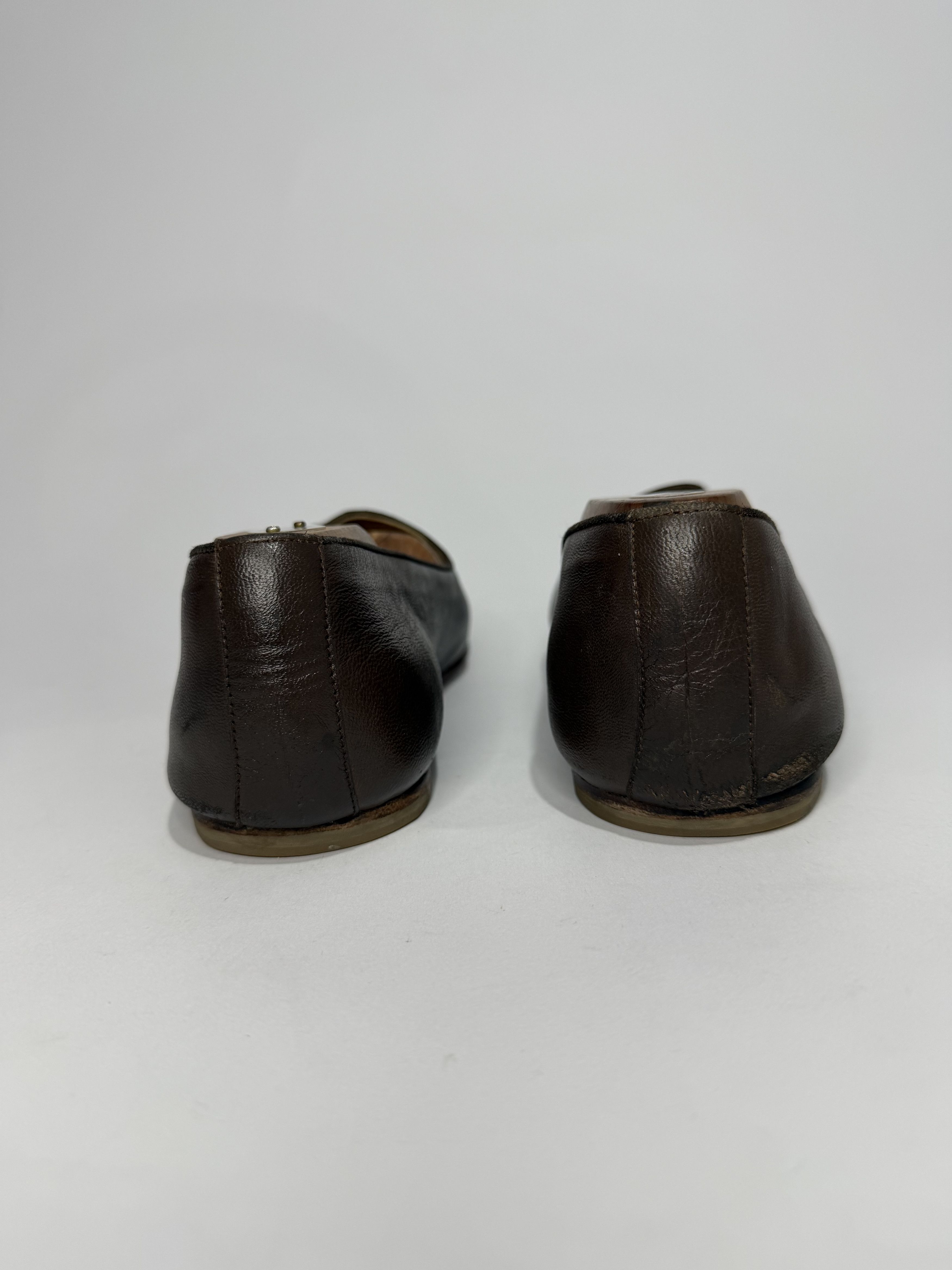 Hermes Hermes Brown Leather Smoking Slippers Size US 8 / EU 41 - 5 Thumbnail
