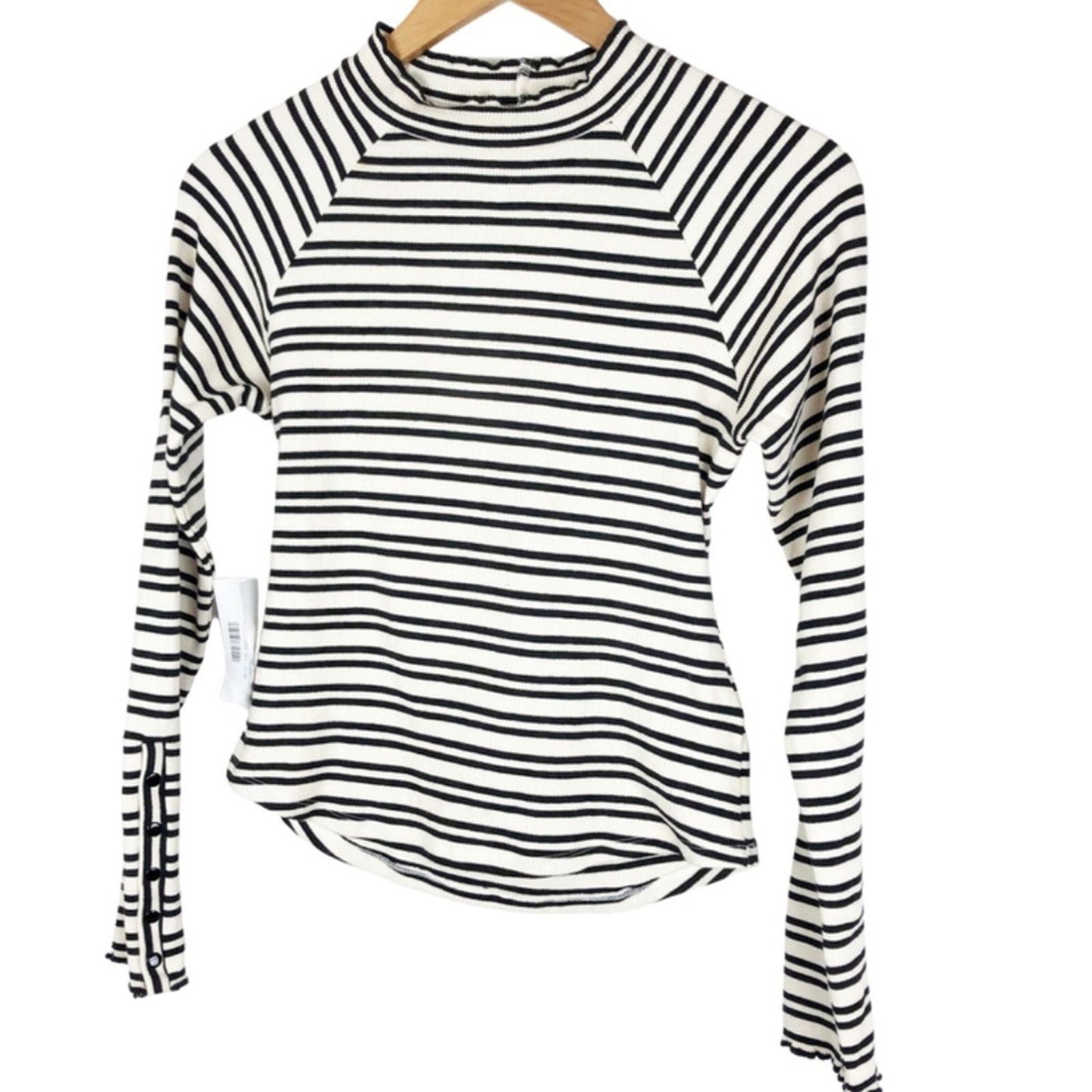 Free People New With Tag Women’s Free People Striped Cutout Top Ivory Size M / US 6-8 / IT 42-44 - 8 Thumbnail