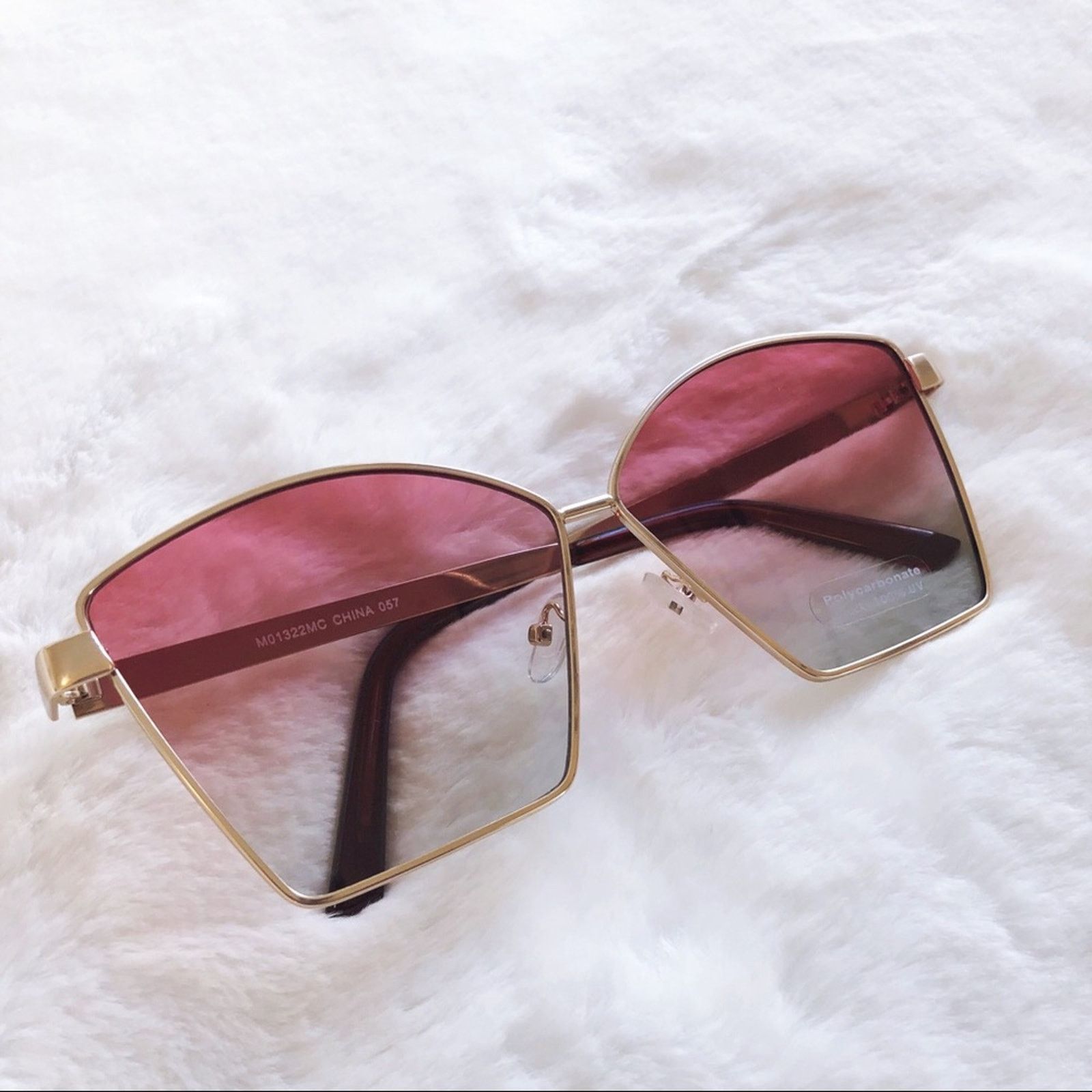 Other Aubrey Dark Pink Gradient Oversized Sunglasses Size ONE SIZE - 5 Thumbnail