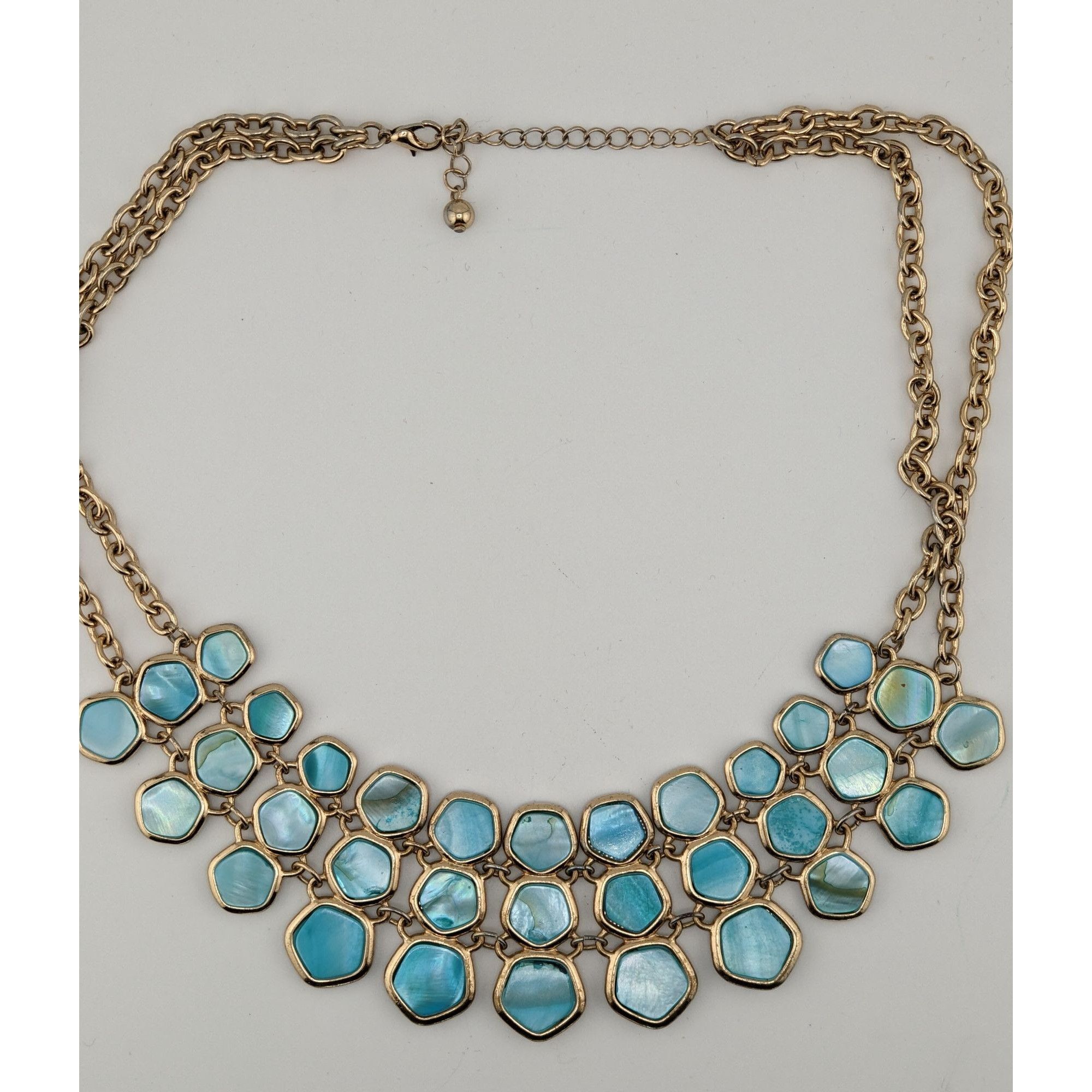 Other Mermaidcore Glam Statement Gold-Tone Necklace With Blue Shel Size ONE SIZE - 5 Thumbnail