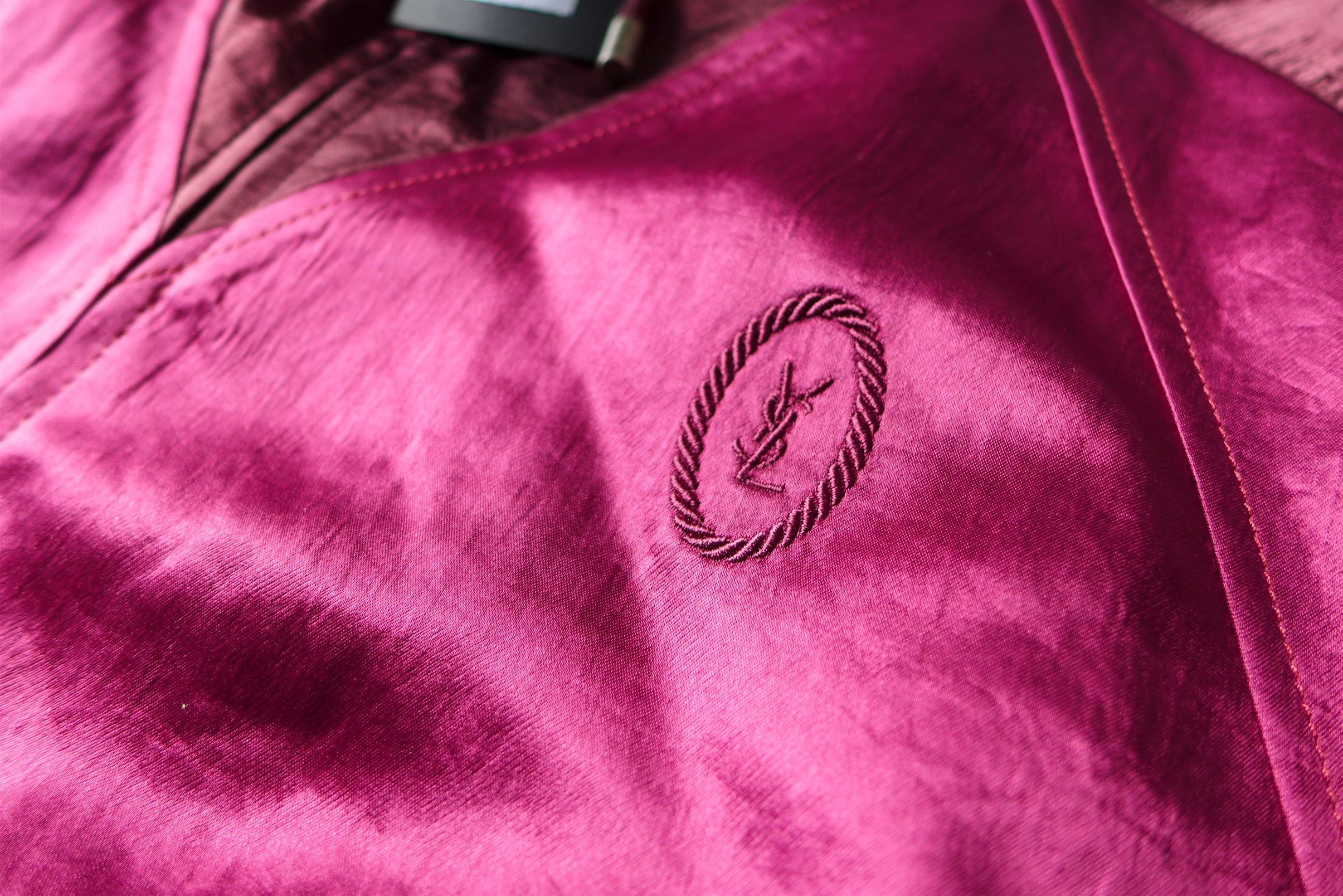 Saint Laurent Paris Size 50 - Saint Laurent Track Jacket - Burgundy Satin Size US M / EU 48-50 / 2 - 7 Thumbnail