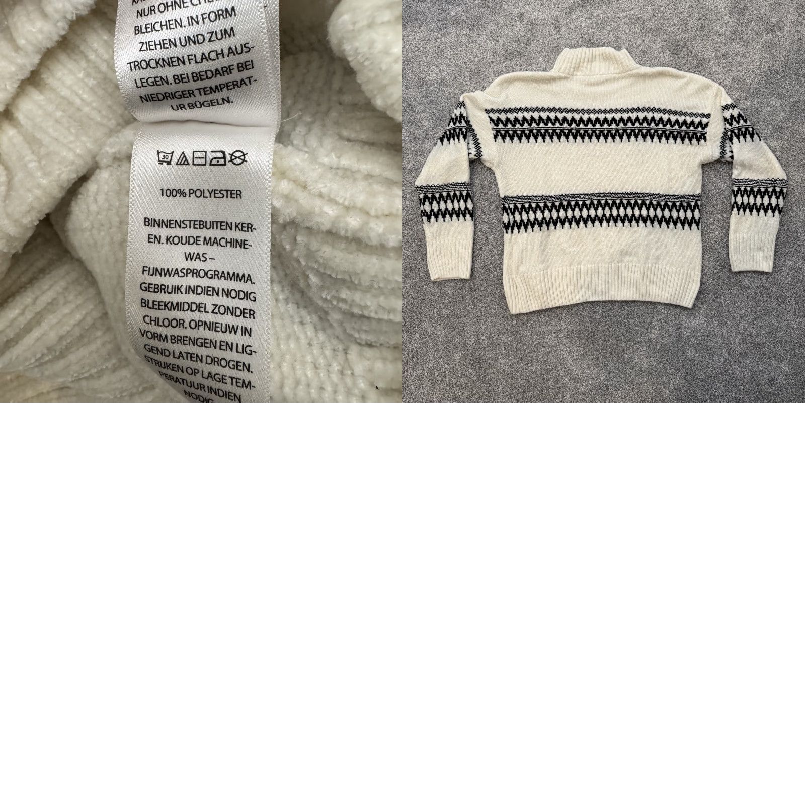 Christian Siriano Christian Siriano Chenille Sweater L Fair Isle Nordic Winter Mock Neck White Women Pullover Christmas Holiday Preppy Ski Mens? Size L / US 10 / IT 46 - 8 Thumbnail