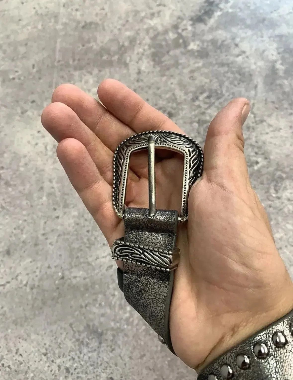 Japanese Brand × Vintage Vintage Belts Y2K Rhinestones Punk leather belt Japanese Size ONE SIZE - 7 Thumbnail