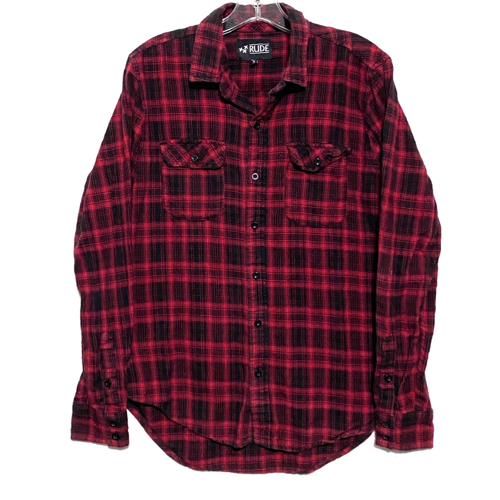 Vintage XXX Rude Flannel Plaid Button Shirt Mens S Button-Up Casual Grunge Western 2 Pocket Fall Winter 2016 Y2K Skater Cowboys Mens Size US S / EU 44-46 / 1 - 2 Thumbnail
