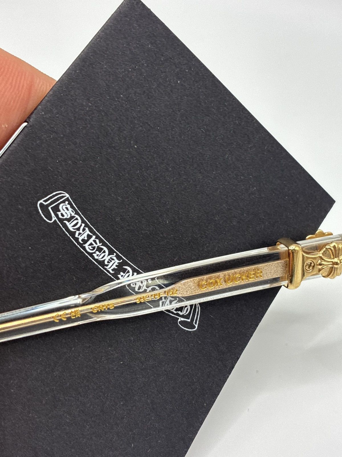 Chrome Hearts Chrome Hearts Cox Ucker Crystal-Gold Glasses Size ONE SIZE - 3 Thumbnail
