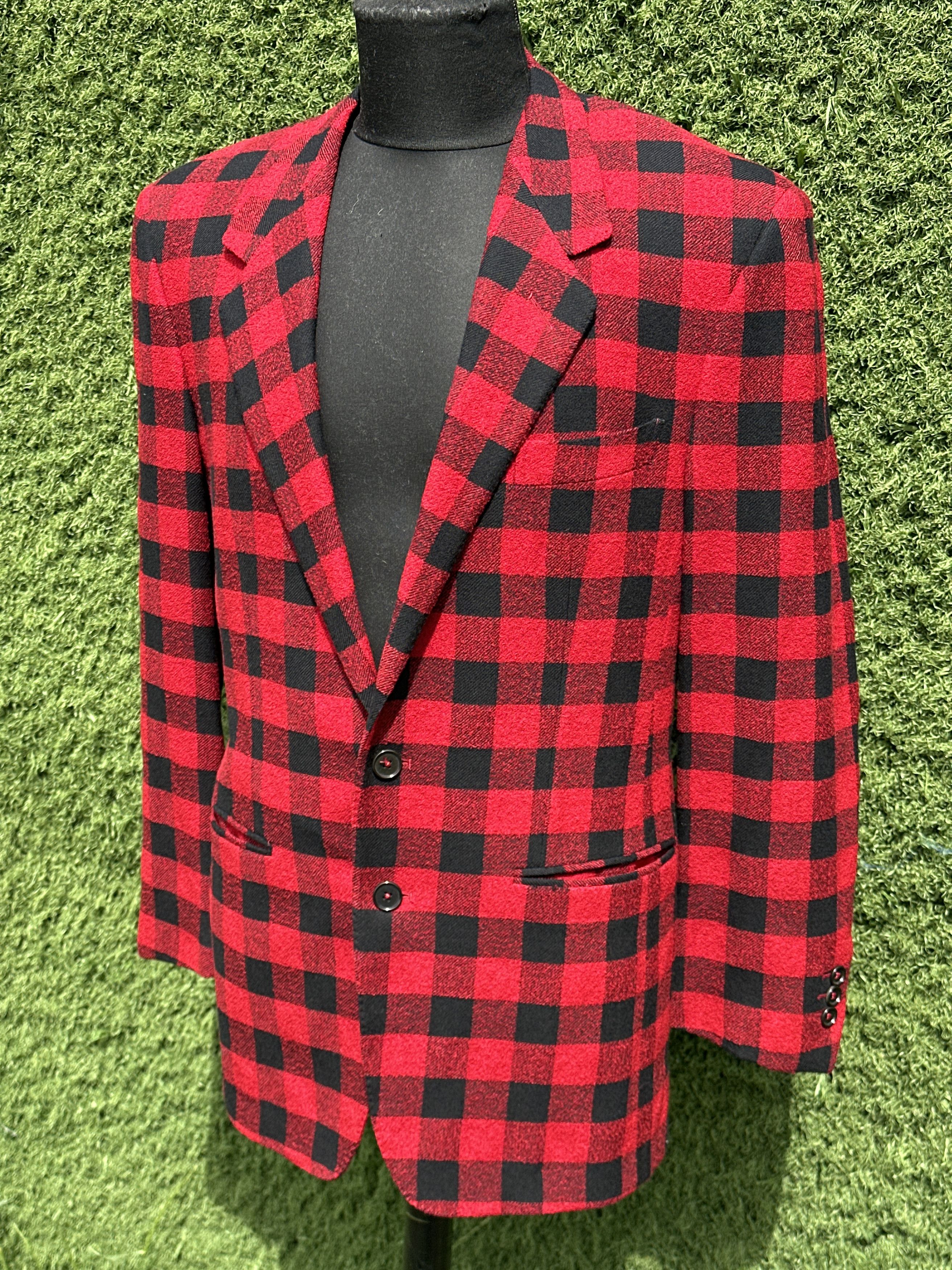 Versace Gianni Versace Virgin Wool Buffalo Check Blazer IT 50R Size 50R - 12 Thumbnail