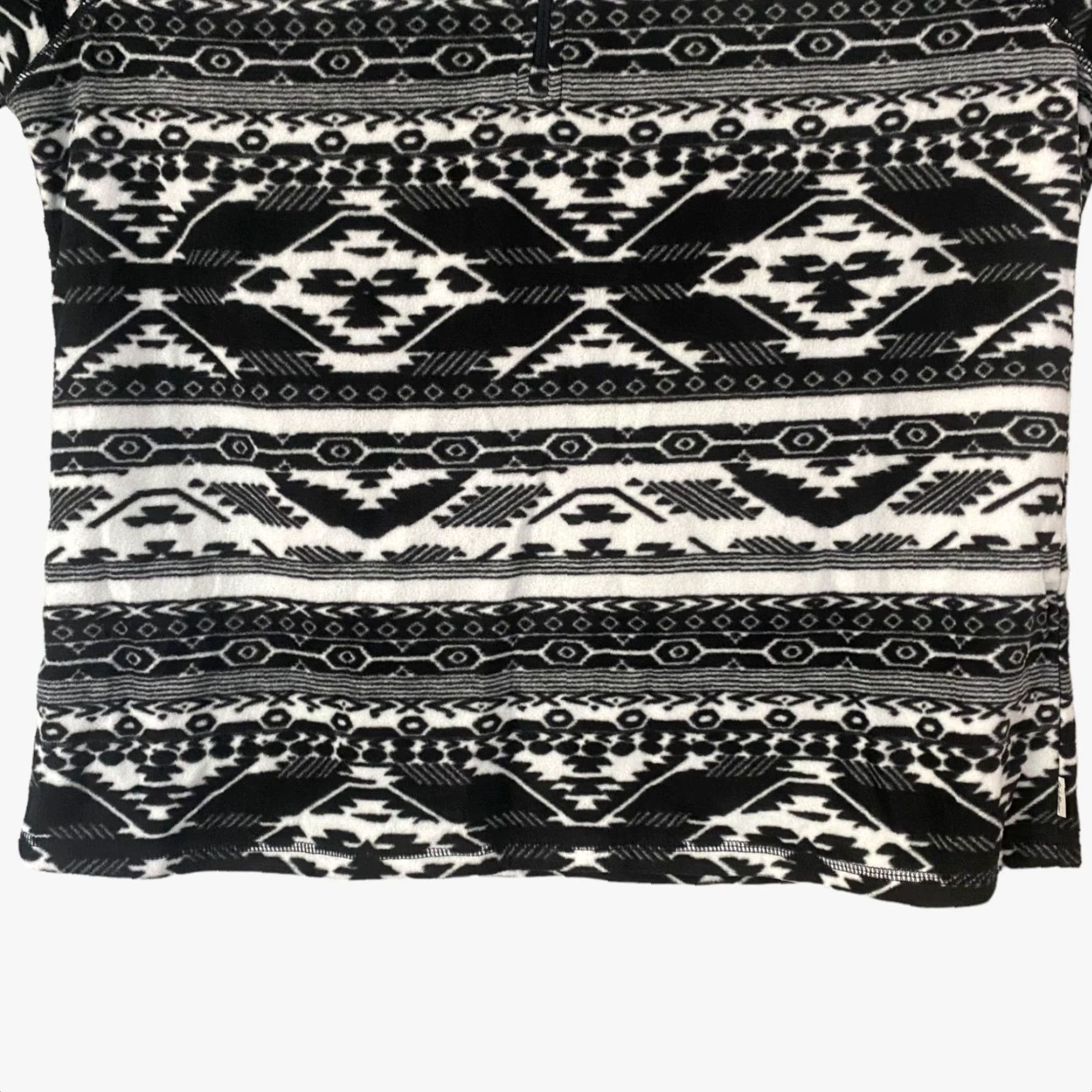 Eddie Bauer VINTAGE Eddie Bauer Ultra Soft Fleece 1/4 Zip Sweater Womens XL Black Aztec Pullover Size XL / US 12-14 / IT 48-50 - 6 Thumbnail