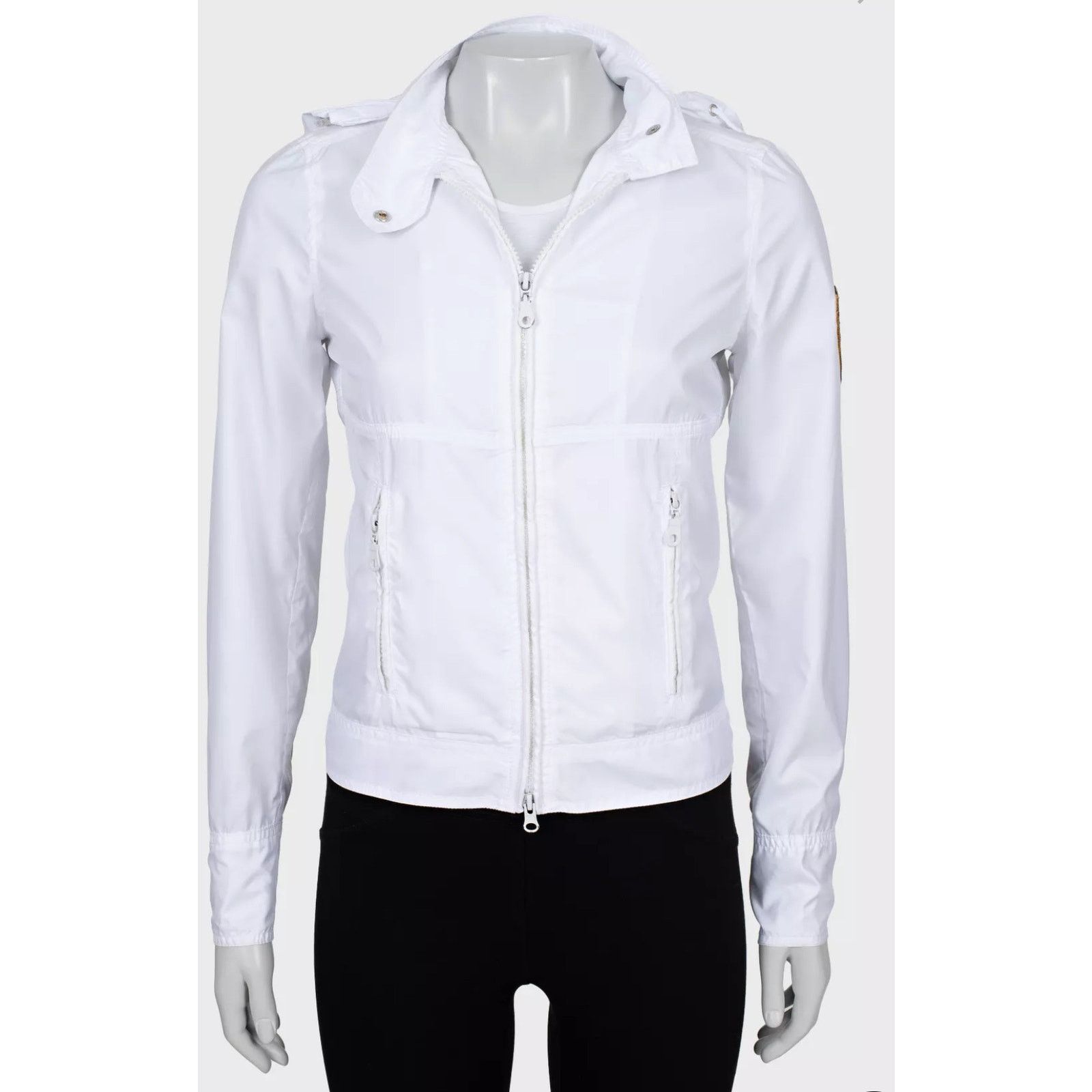 Jean Paul Gaultier Jean Paul Gaultier White Hooded Windbreaker Jacket Sz.40/S Size S / US 4 / IT 40 - 1 Thumbnail