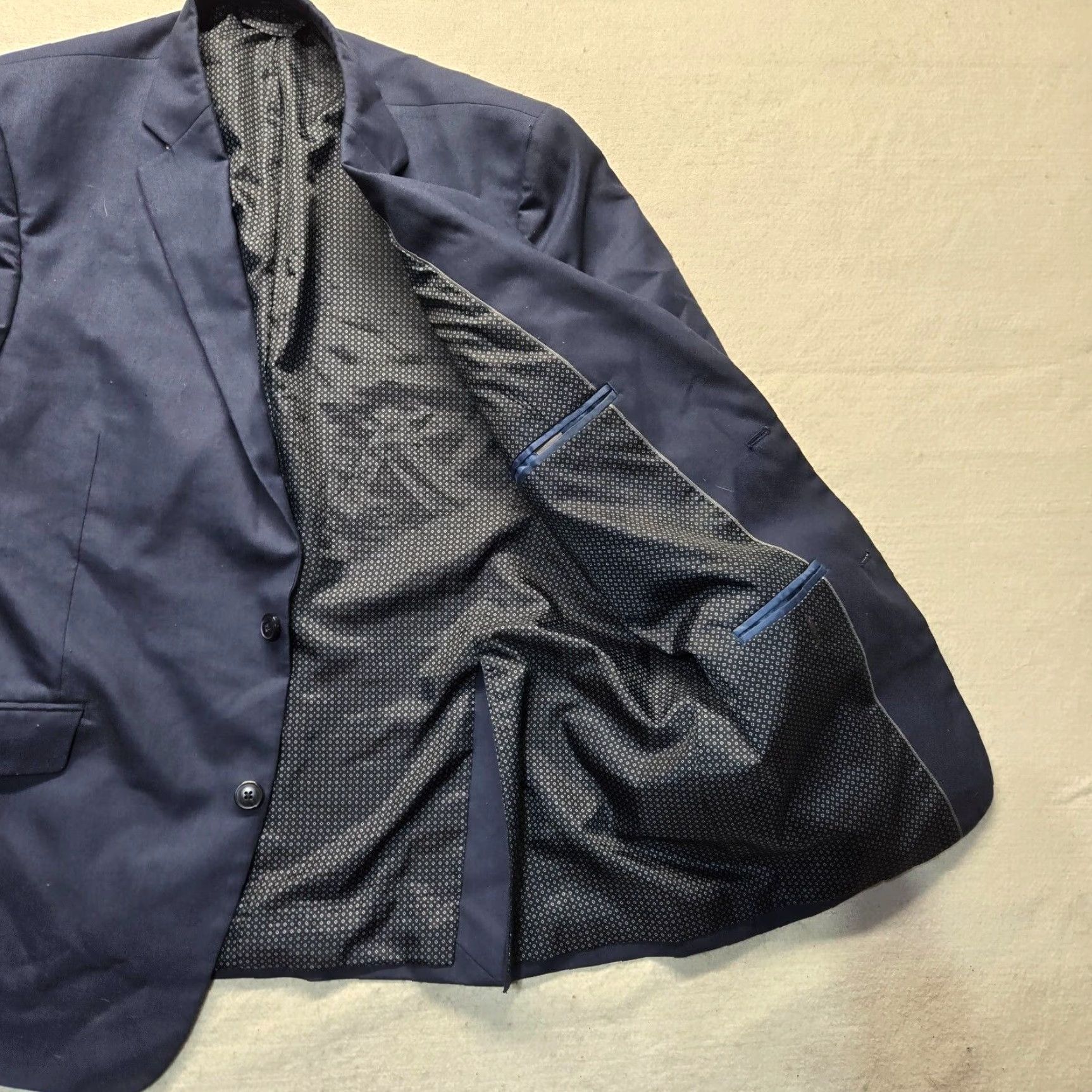 Madison Madison Navy Blue Modern Fit Suit Jacket Blazer Adult Men's Size 44R Size 44R - 4 Thumbnail