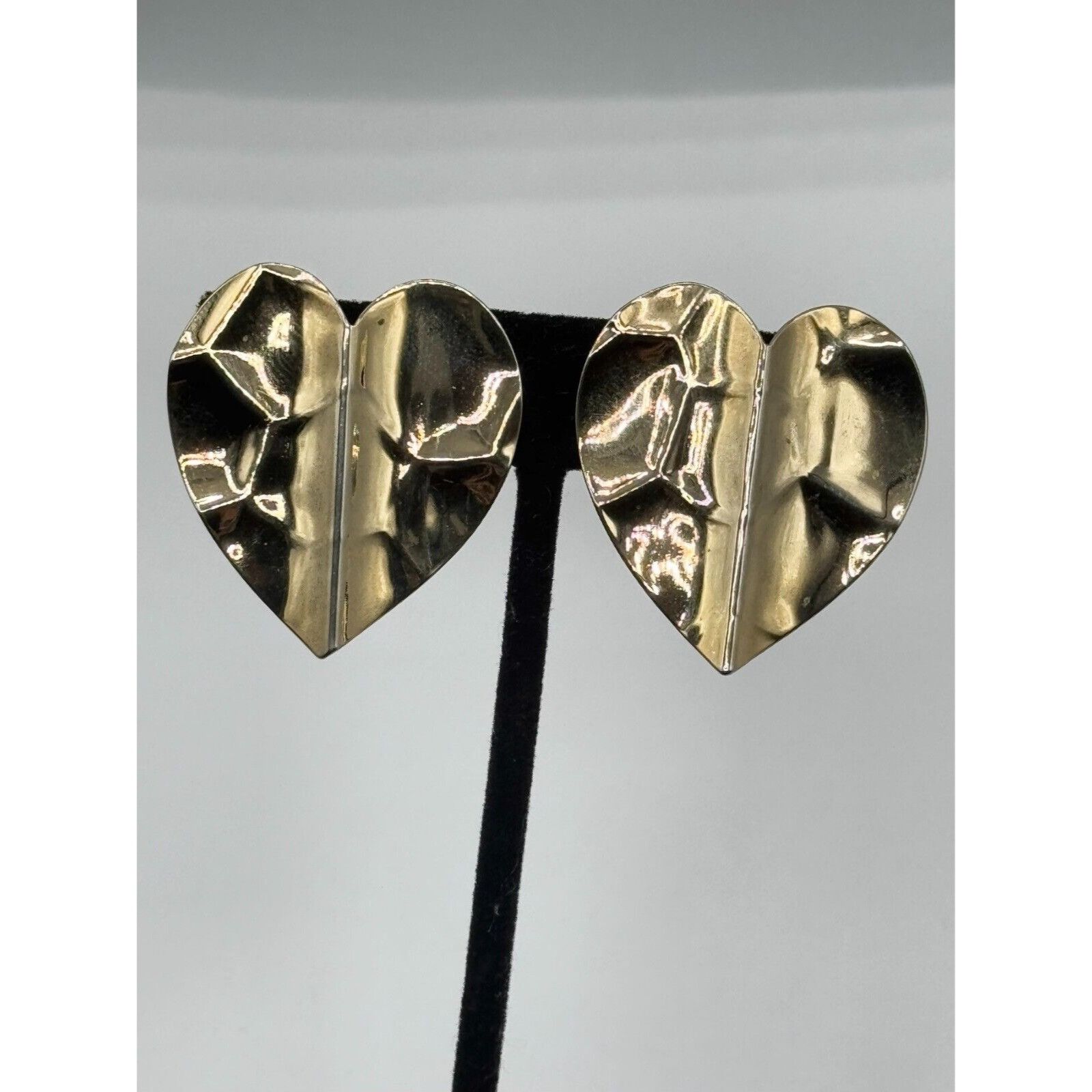 Vintage Vintage hammered metal heart clip on earrings Size ONE SIZE - 4 Thumbnail