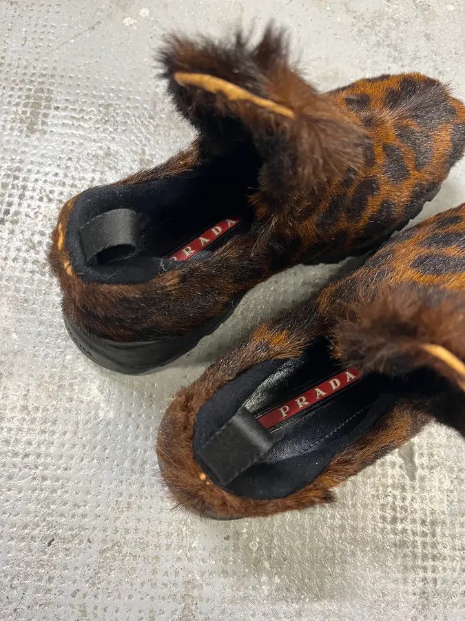 Prada FW1999 Prada Leopard Print Pony Hair Mule Boots Size US 8 / IT 38 - 9 Thumbnail