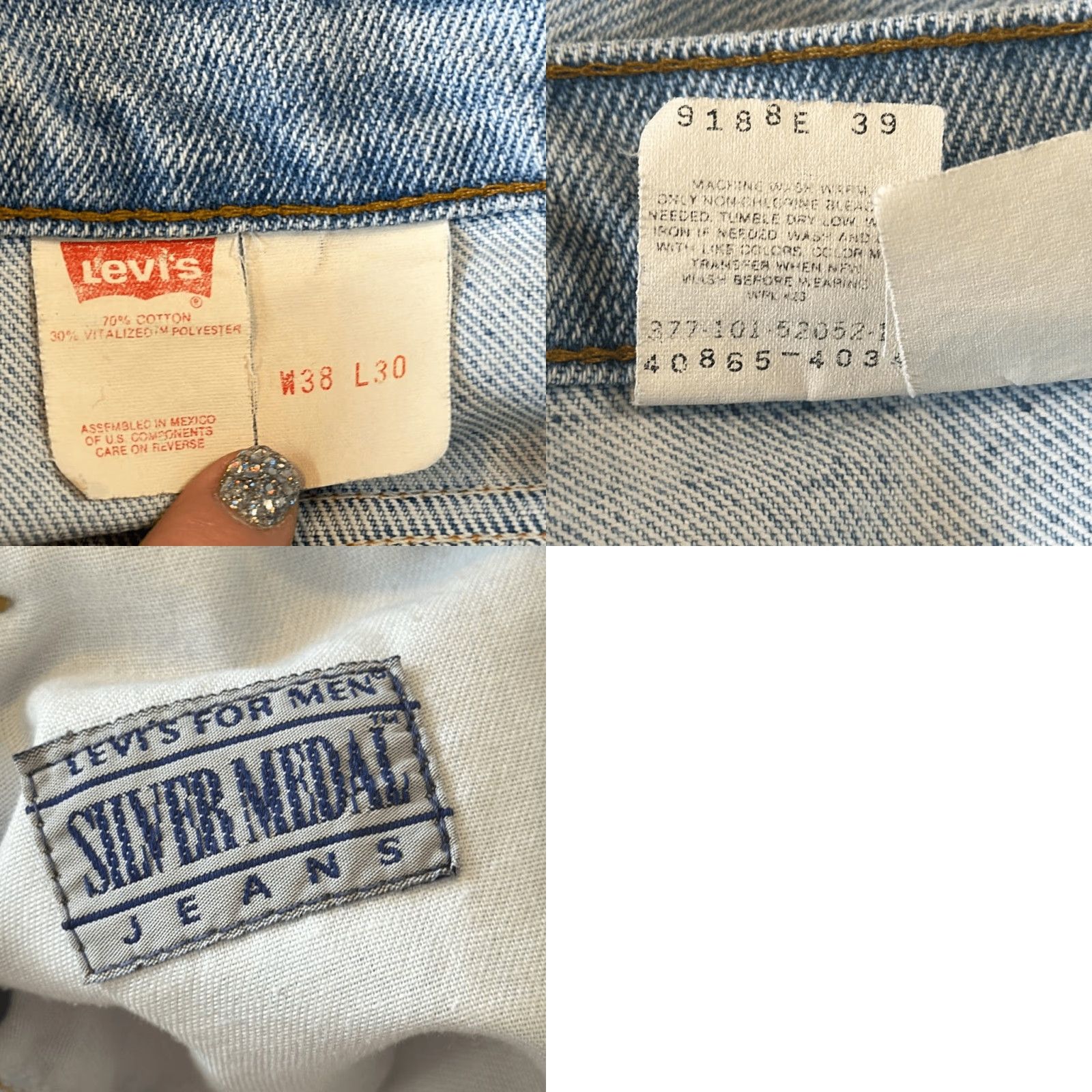 Levi's VINTAGE Levi's Silver Medal Jeans Mens W38 L30 Blue Denim Light Wash Skater Jeans Mens - Size 38 — Blue Denim Light Wash Straight Leg Size US 38 / EU 54 - 8 Thumbnail