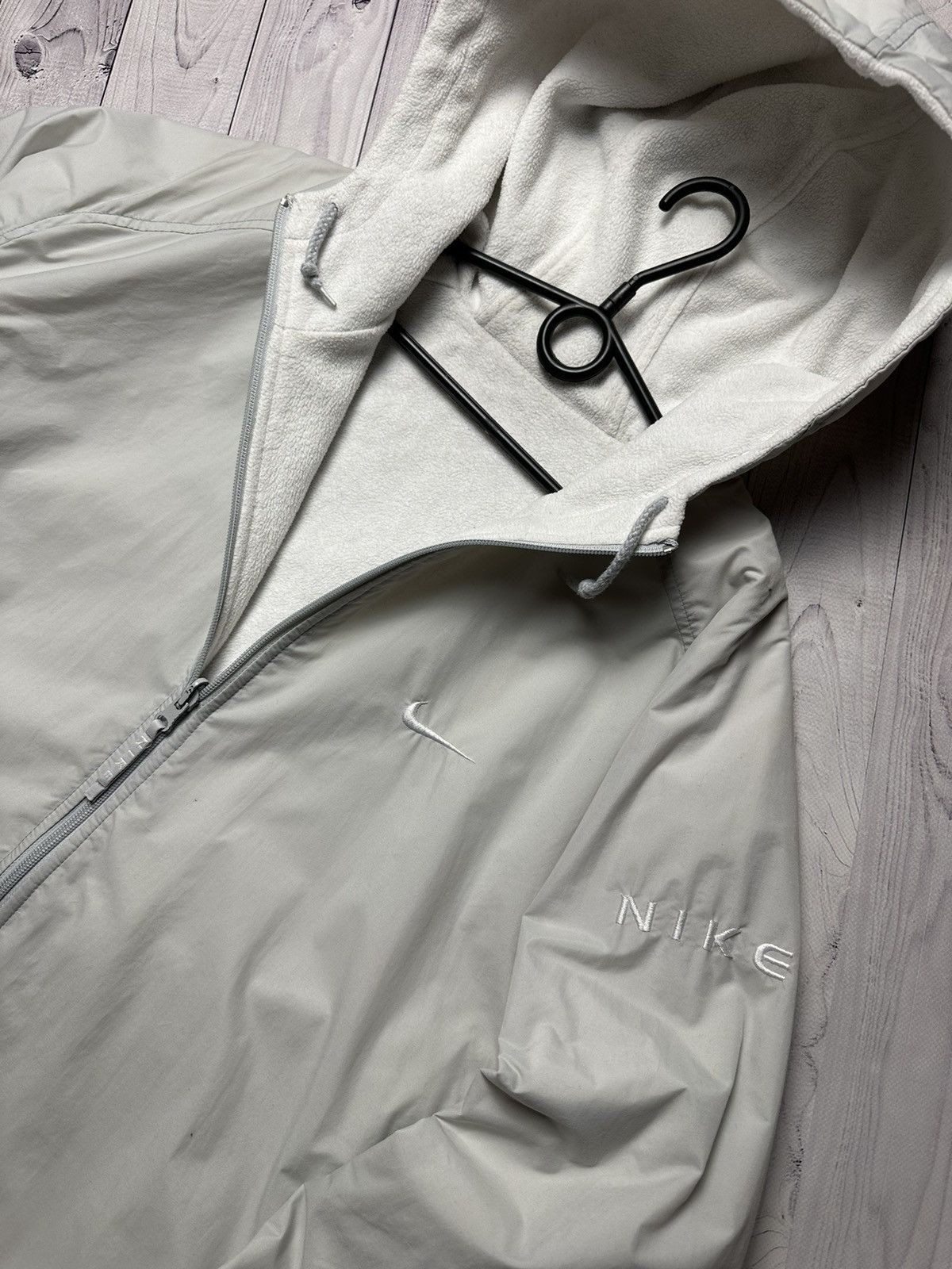 Nike × Vintage Vintage Nike parka jacket white reversible fleece size L/Xl Size US L / EU 52-54 / 3 - 6 Thumbnail