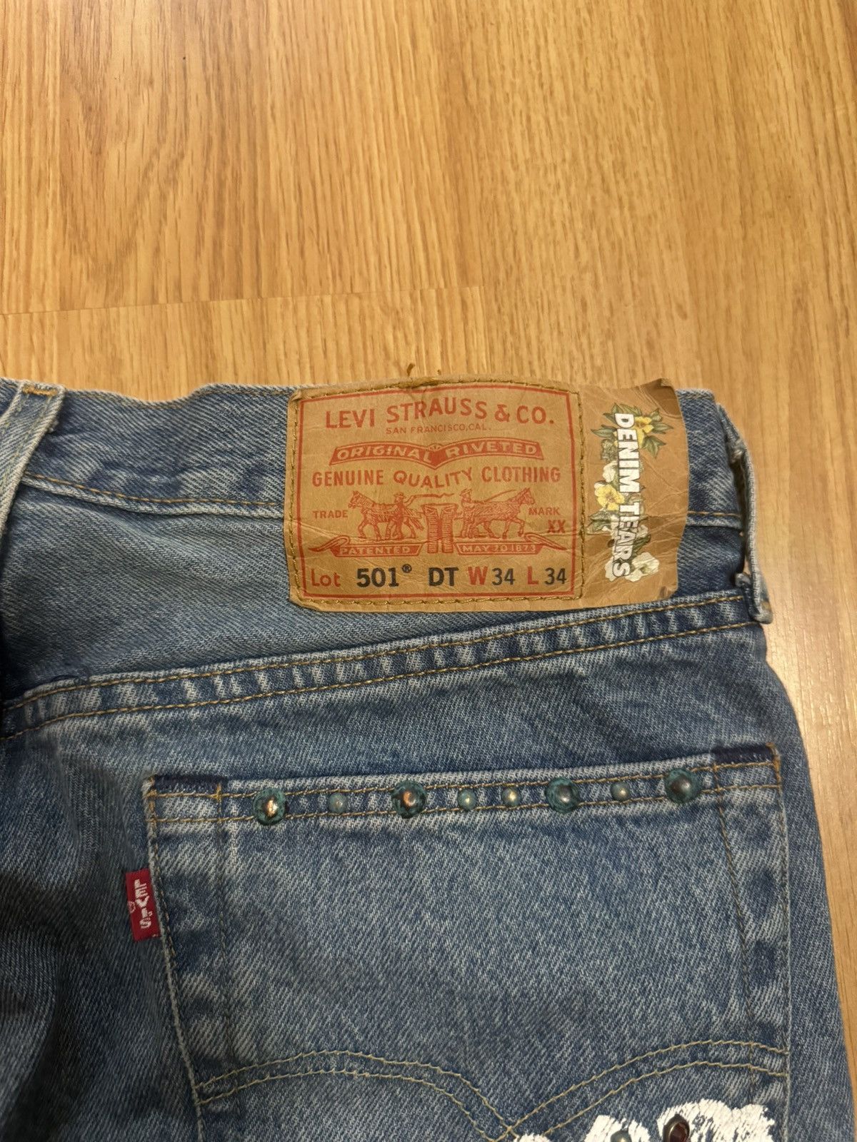 DENIM TEARS Levis x Denim Tears Rhinestone Denim 501 34x34 Size US 34 / EU 50 - 6 Thumbnail