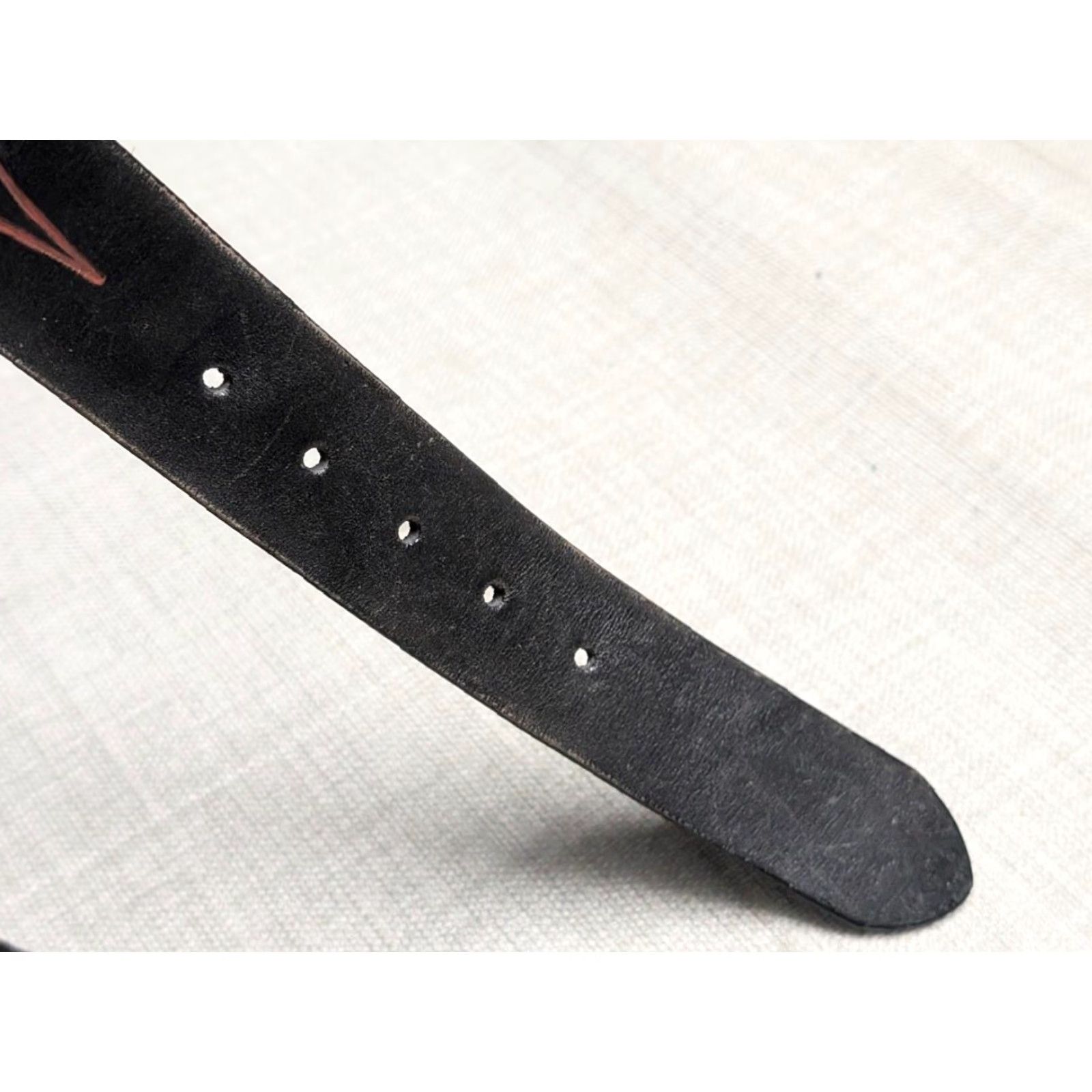 Harley Davidson VINTAGE Harley-Davidson leather belt 32 black flame motorcycle Y2K buckle tooled Belt Mens 32 Black Flame 90s Size 32 - 7 Thumbnail