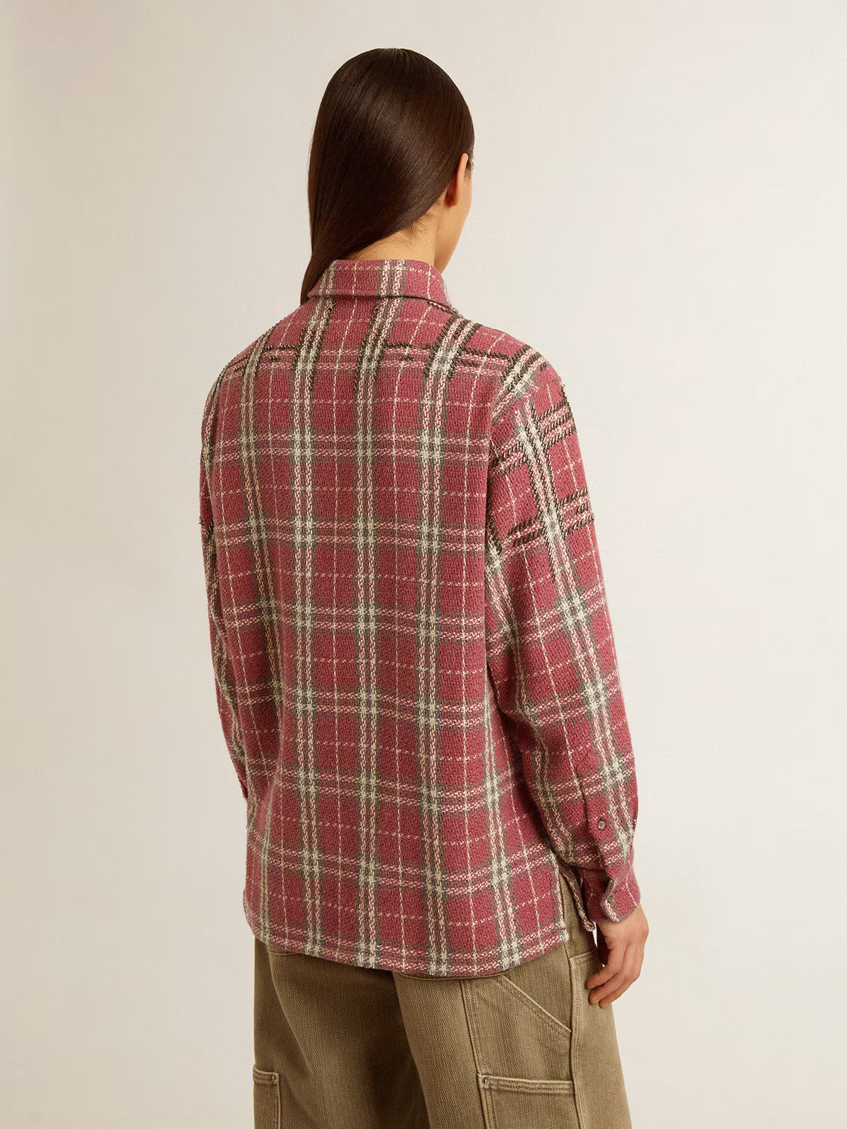 Golden Goose o1s22i1n1224 Tweed Over Shirt in Multicolor Size L / US 10 / IT 46 - 2 Thumbnail