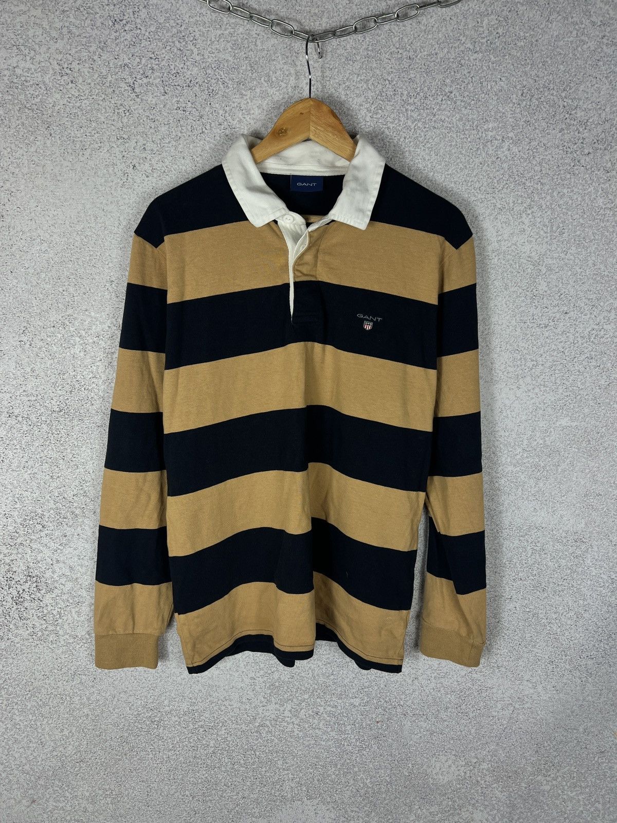 Gant Vintage Gant Striped Rugby Polo Shirt Long Sleeve Size US L / EU 52-54 / 3 - 1 Thumbnail