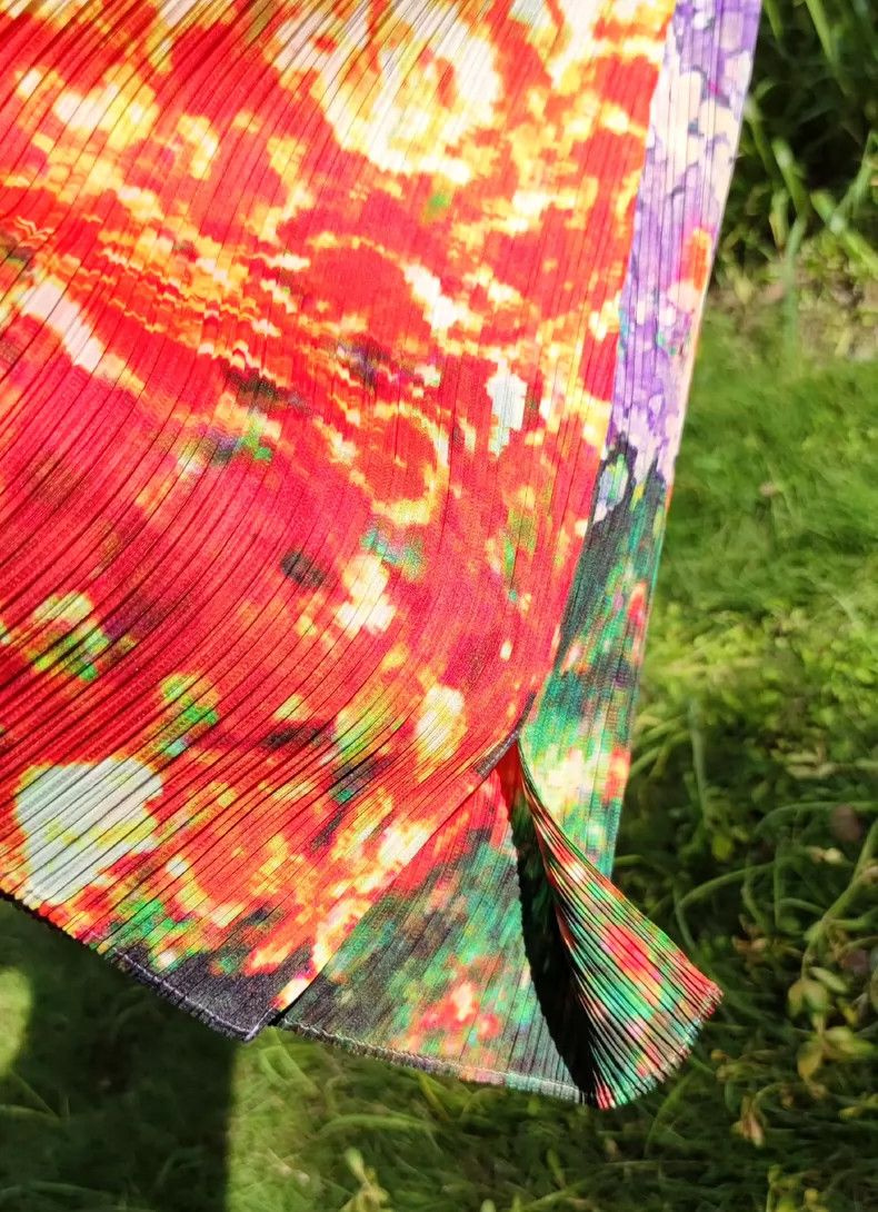 Issey Miyake Issey Miyake size:3 Red, green and purple patchwork hydran Size M / US 6-8 / IT 42-44 - 2 Thumbnail
