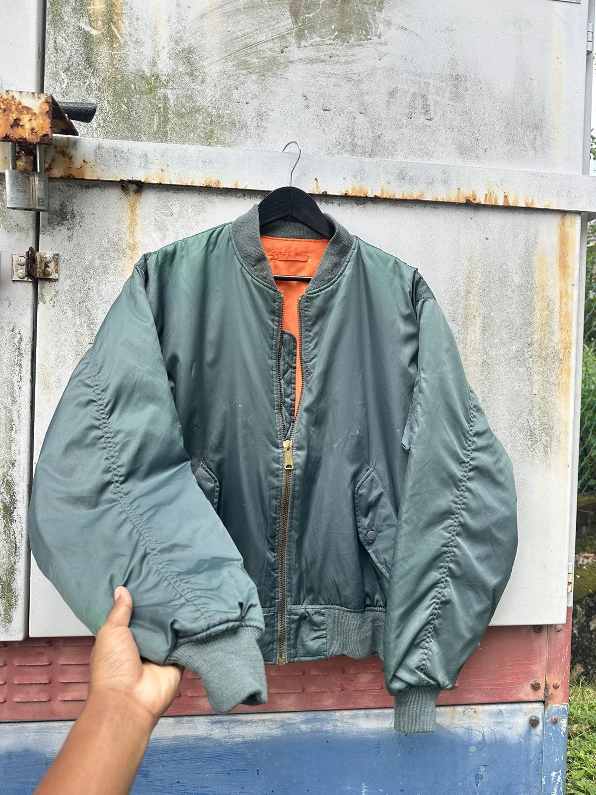 Vintage 🪖Vintage Faded MA-1 Man Intermediate Phantom Bomber Jacket Size US XL / EU 56 / 4 - 7 Thumbnail