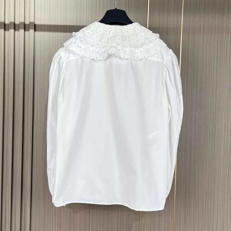 Prada Miu Miu Lace Peter Pan Collar Shirt-2506 Size S / US 4 / IT 40 - 2 Thumbnail