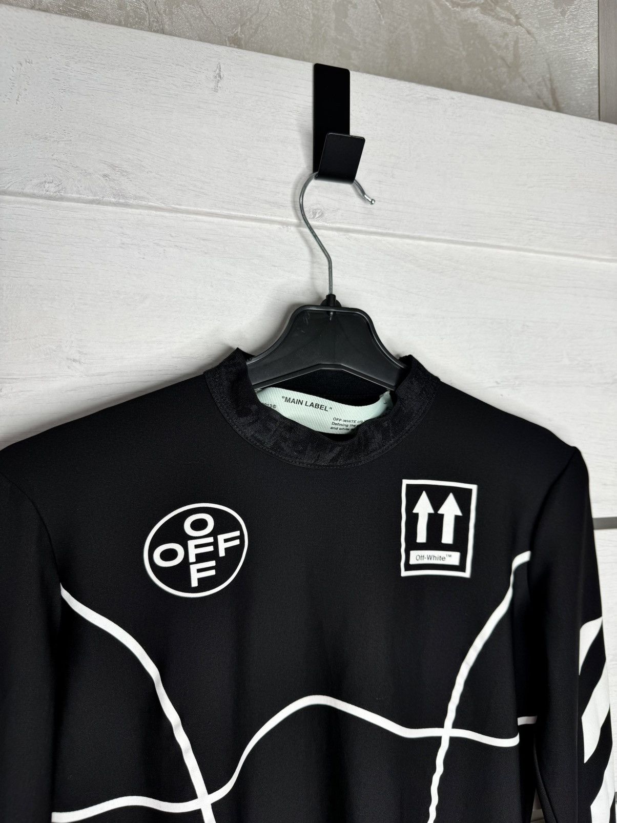 Off-White OFF-WHITE Diagonal Print Long-Sleeve Top T-Shirt Arrows Logo Size S / US 4 / IT 40 - 3 Thumbnail