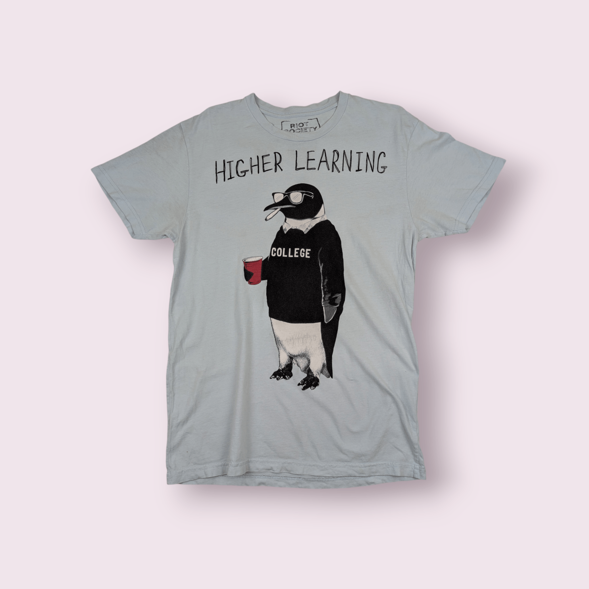 RIOT SOCIETY Higher Learning Peguin Graphic T-Shirt