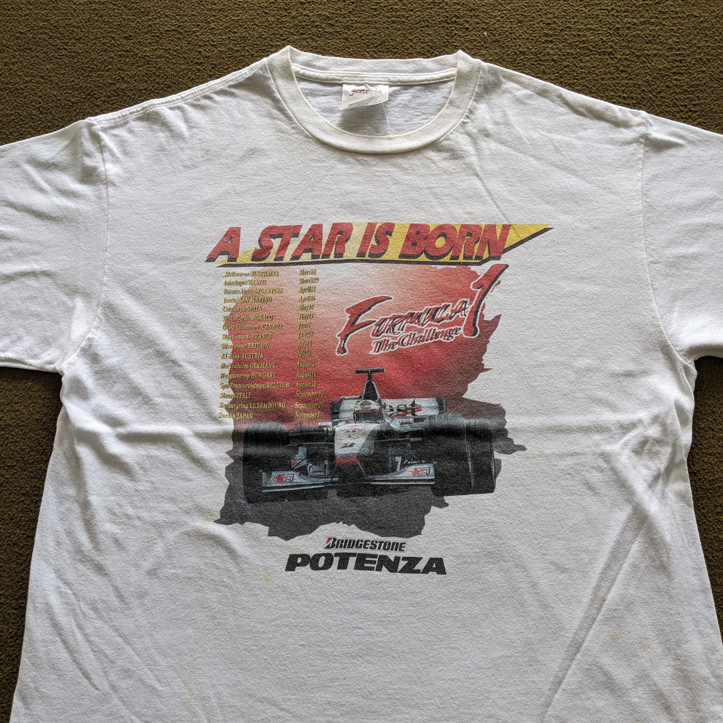Vintage Vintage 90's POTENZA Formula One Racing T-shirt Size US M / EU 48-50 / 2 - 2 Thumbnail