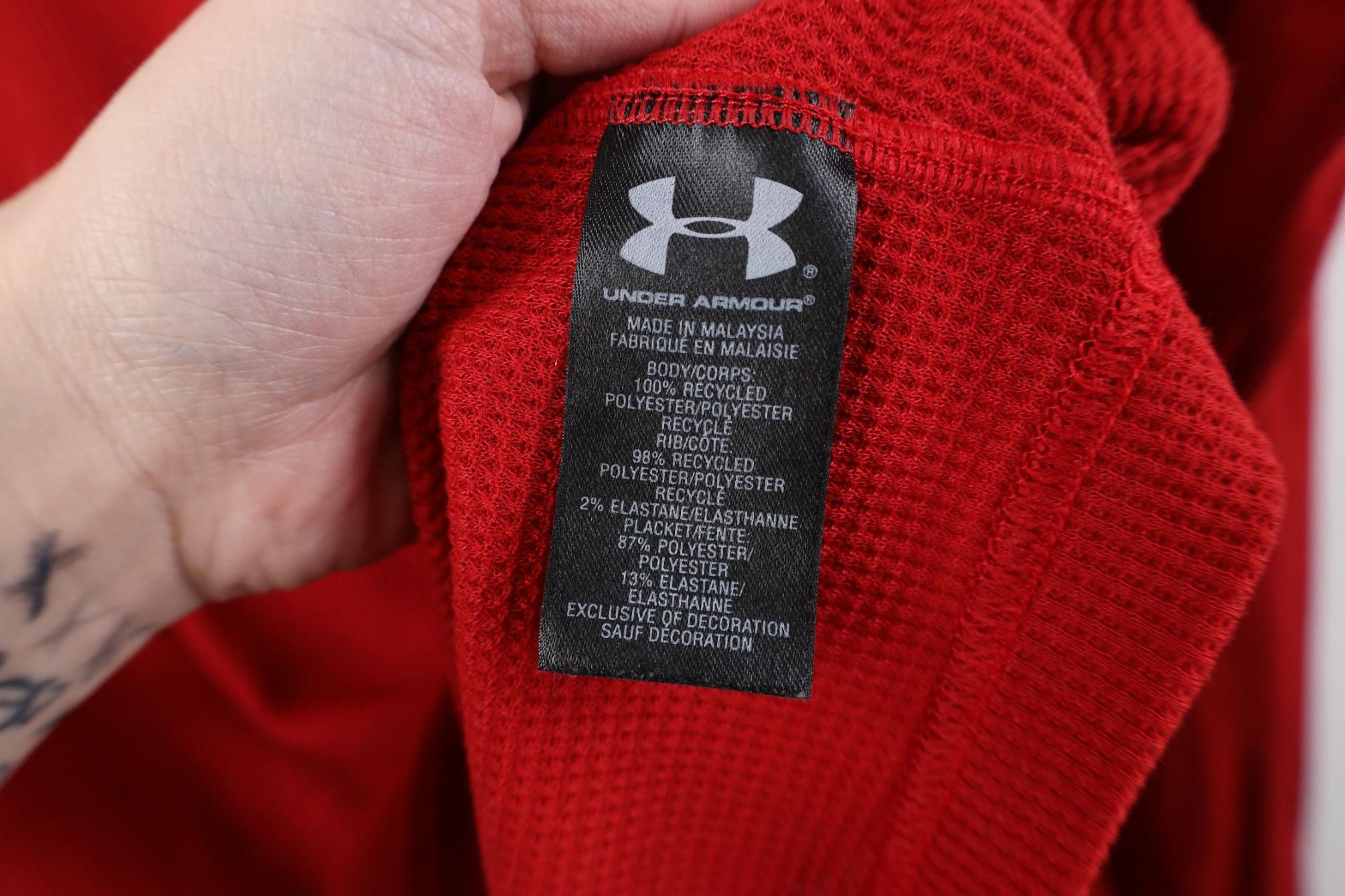 Under Armour Under Armour Waffle Knit Long Sleeve Henley T-Shirt Red Size US M / EU 48-50 / 2 - 8 Thumbnail