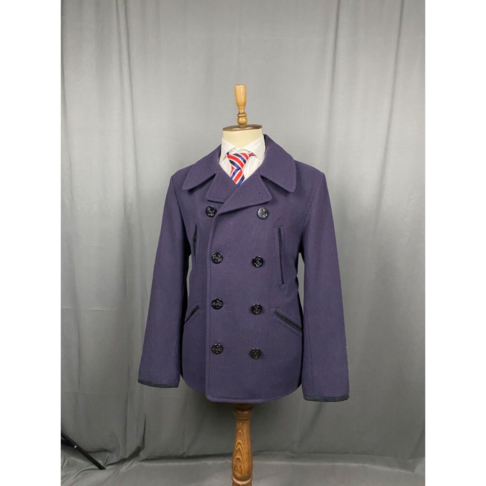Denim & Supply Ralph Lauren Ralph Lauren Denim&Supply Men's Blue Wool Double Breasted Pe Size US L / EU 52-54 / 3 - 2 Thumbnail