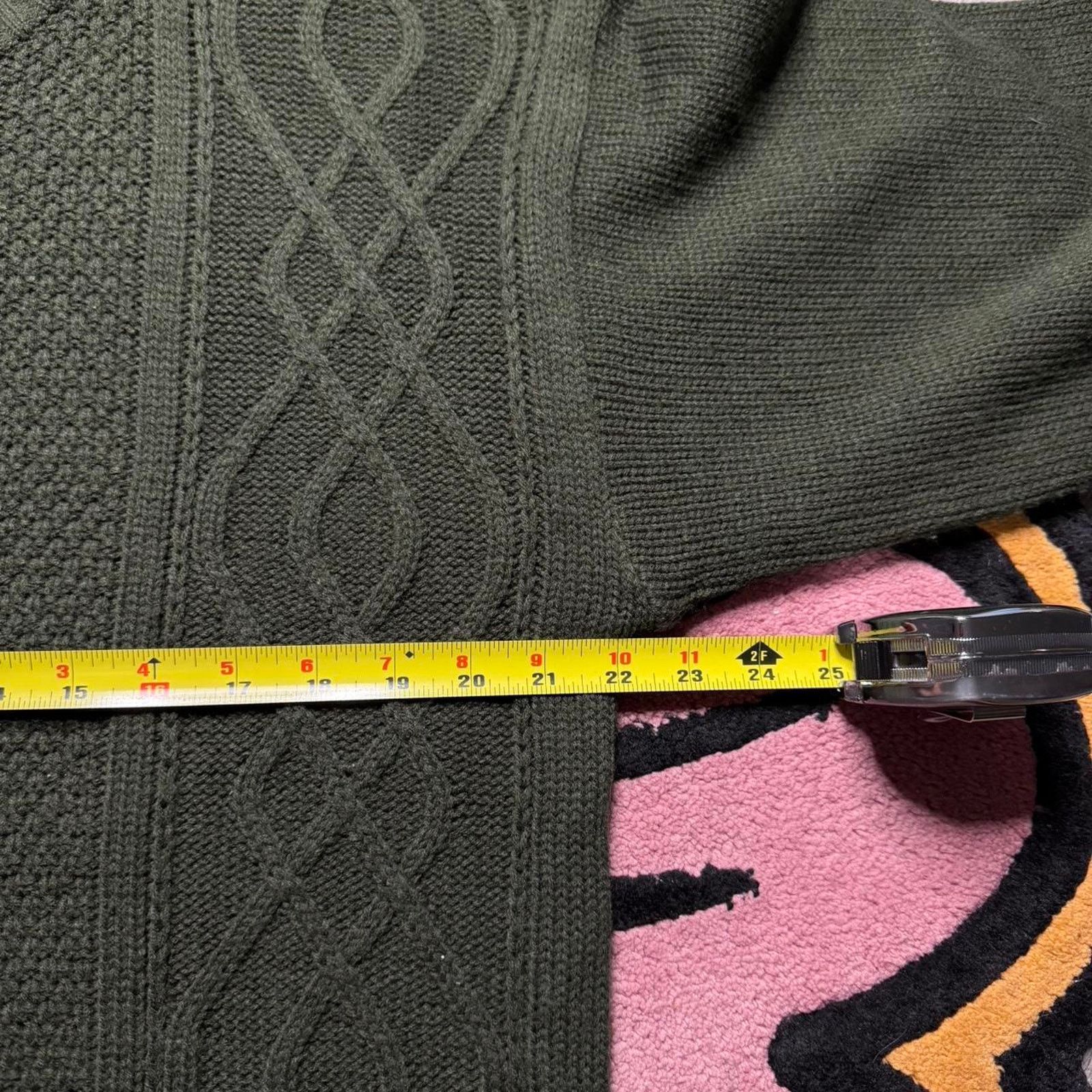 Vintage Vintage 90’s Bobbio Cable Knit Pullover Sweater Large Green Size US L / EU 52-54 / 3 - 4 Thumbnail