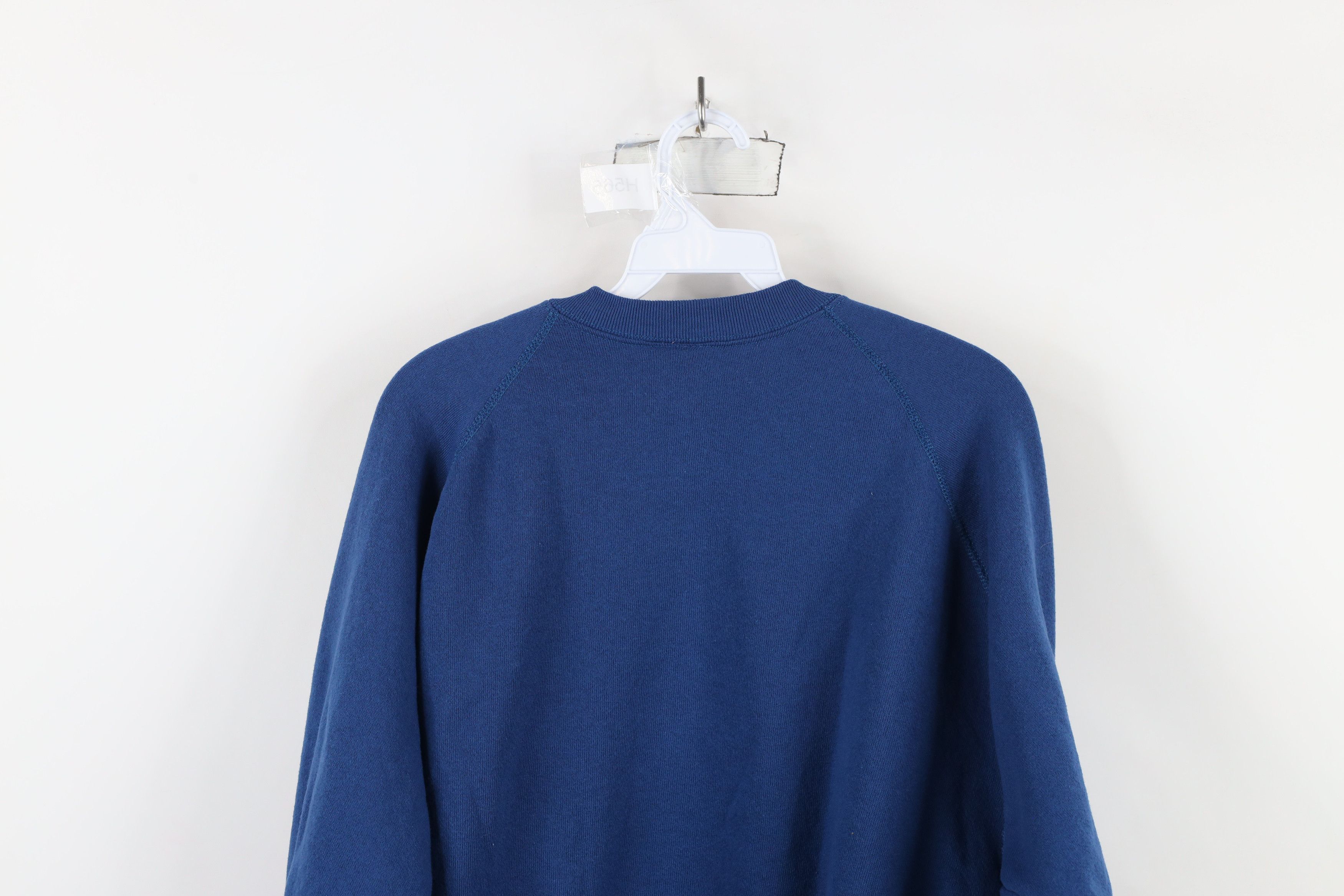 Vintage Vintage 90s Streetwear Blank Crewneck Sweatshirt Blue USA Size US XL / EU 56 / 4 - 7 Thumbnail