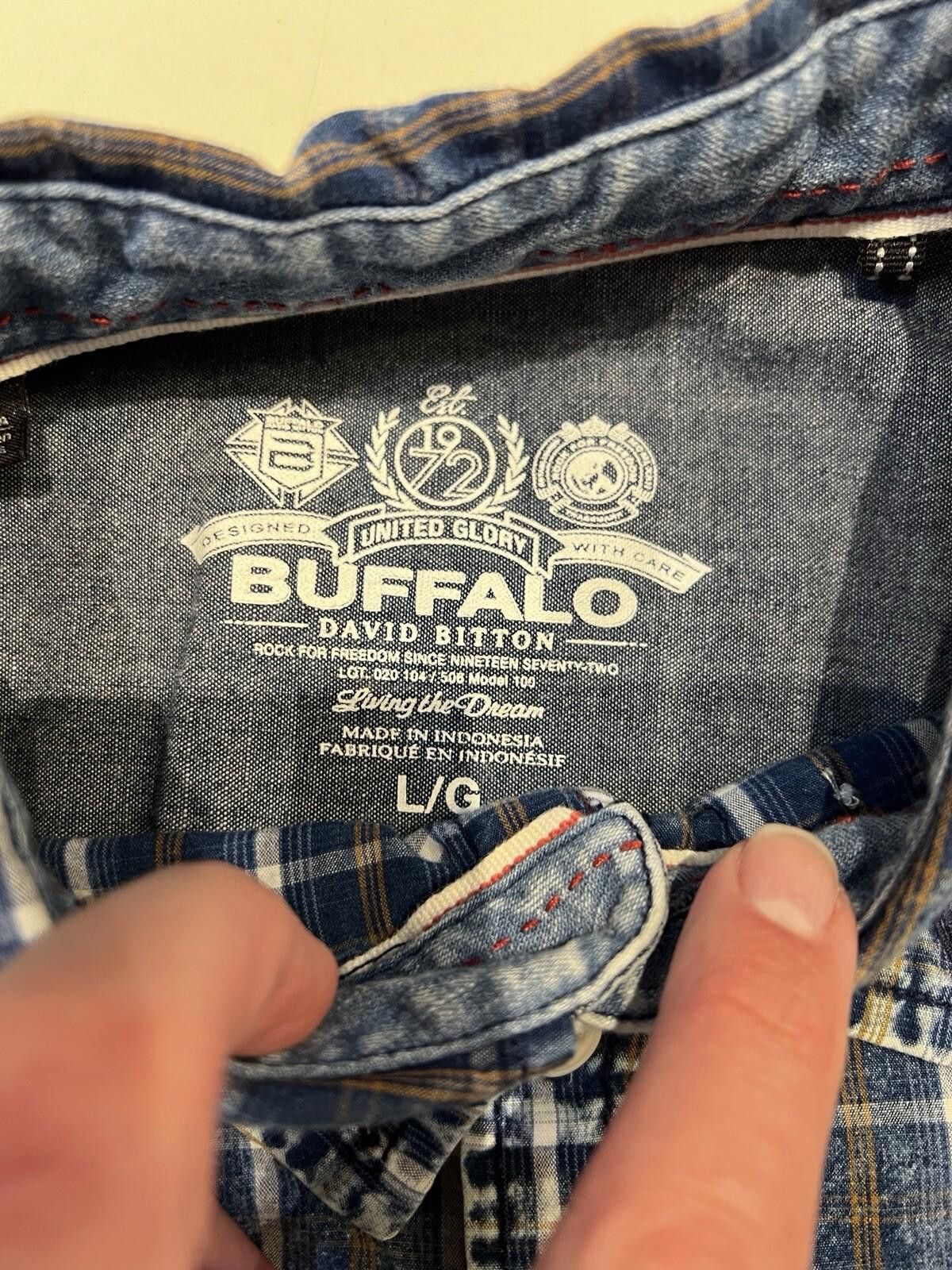 Other Vintage Buffalo David Bitton Bleached Blue Button Up Shirt L Size US L / EU 52-54 / 3 - 3 Thumbnail