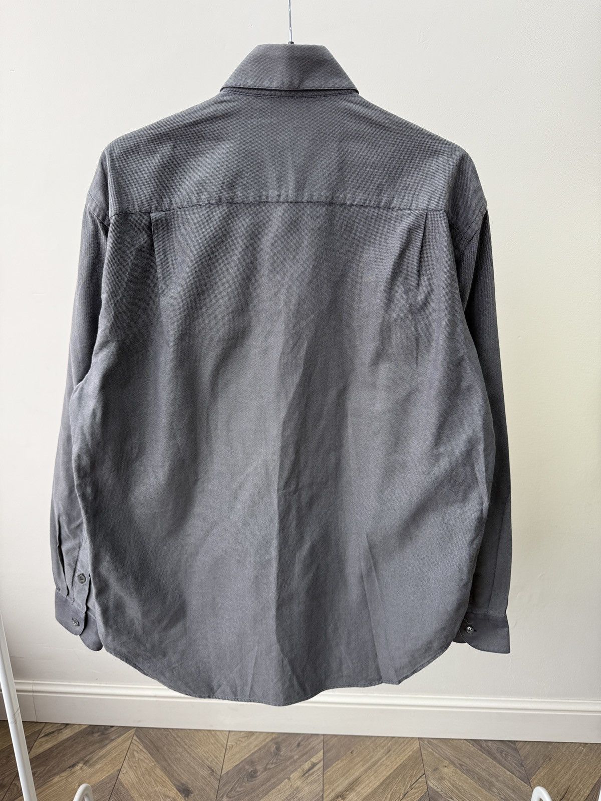 Giorgio Armani Vintage Giorgio Armani Milano Grey Button Up Shirt Size US L / EU 52-54 / 3 - 7 Thumbnail