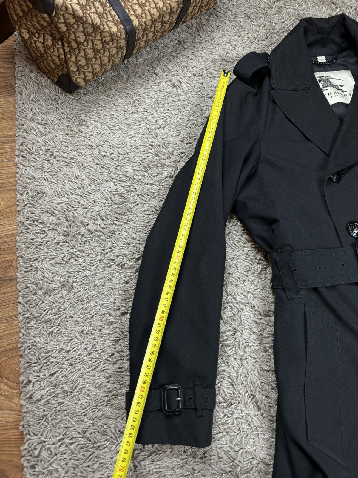 Burberry × Vintage Black trench coat Burberry original luxury streetwear item Size XL / US 12-14 / IT 48-50 - 11 Thumbnail