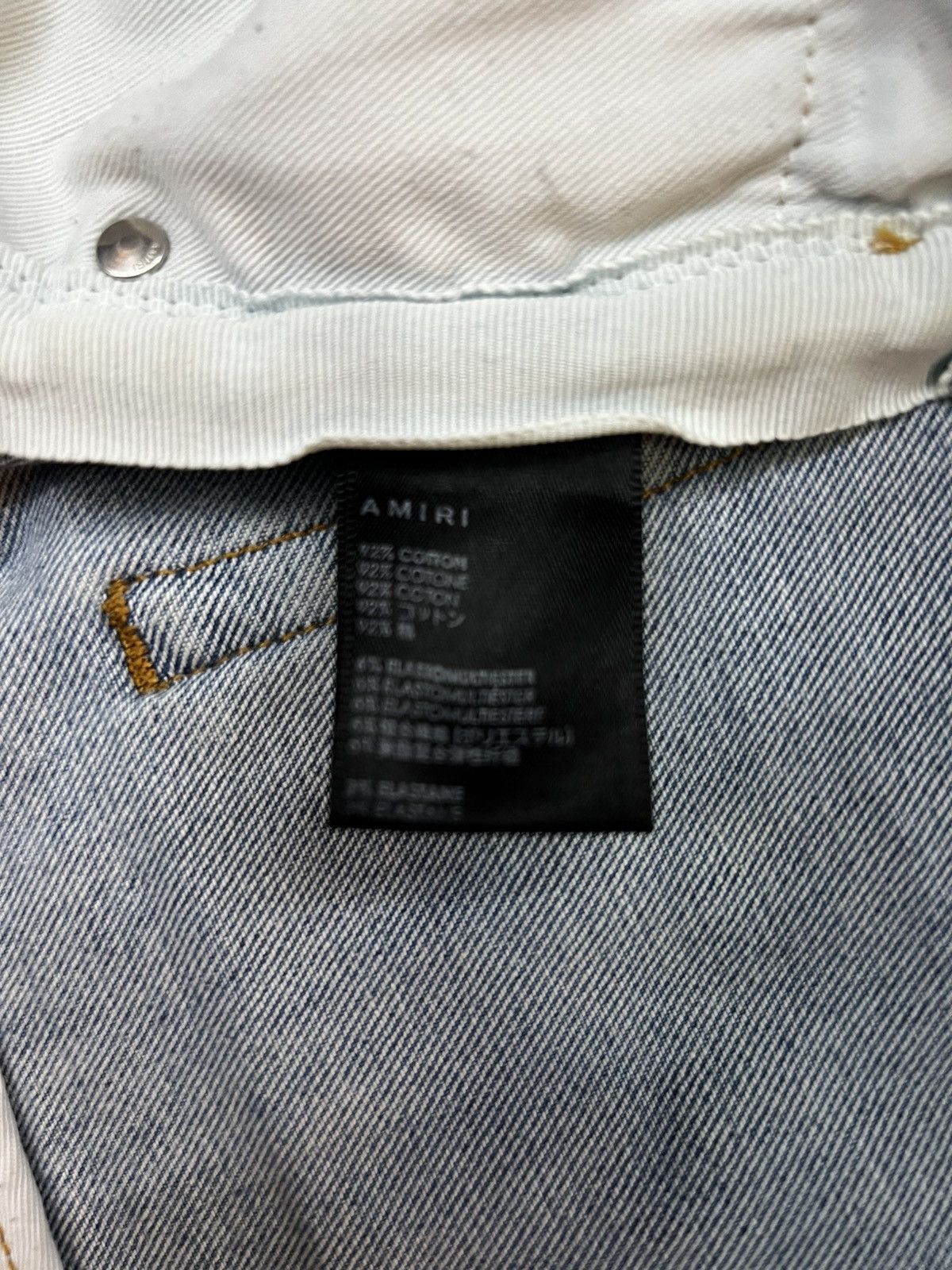 Amiri Amiri MX1 Light Blue Denim Jeans Black Knee Patch – Size 38 Size US 38 / EU 54 - 4 Thumbnail