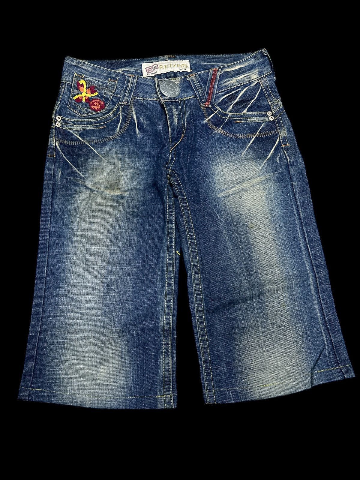 Kapital Denim Red Peppers Shorts Embroide 💥❗️ Size US 30 / EU 46 - 2 Thumbnail