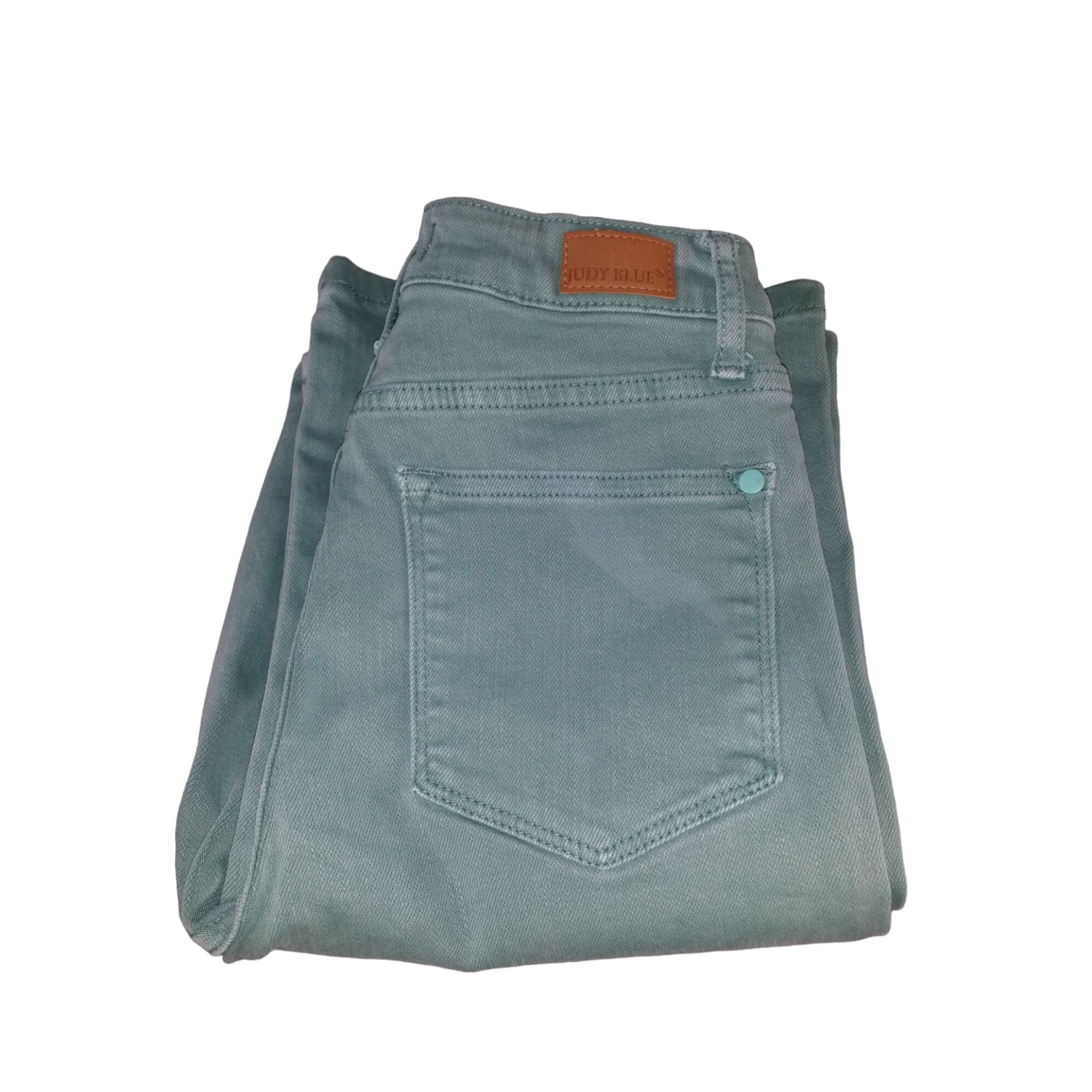 Judy Blue Judy Blue Straight Leg Jeans Women Sz 1/25 High Rise Teal Ga Size 25" / US 0 / IT 36 - 1 Thumbnail