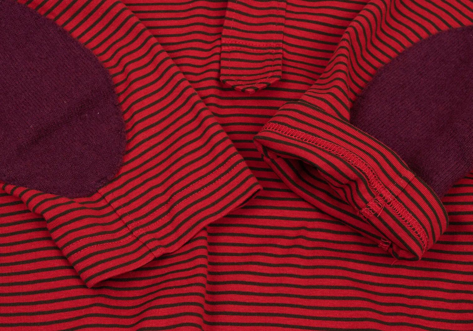 Junya Watanabe Elbow Patch Stripe Polo Shirt in Red and Black, Size S Size US S / EU 44-46 / 1 - 7 Thumbnail