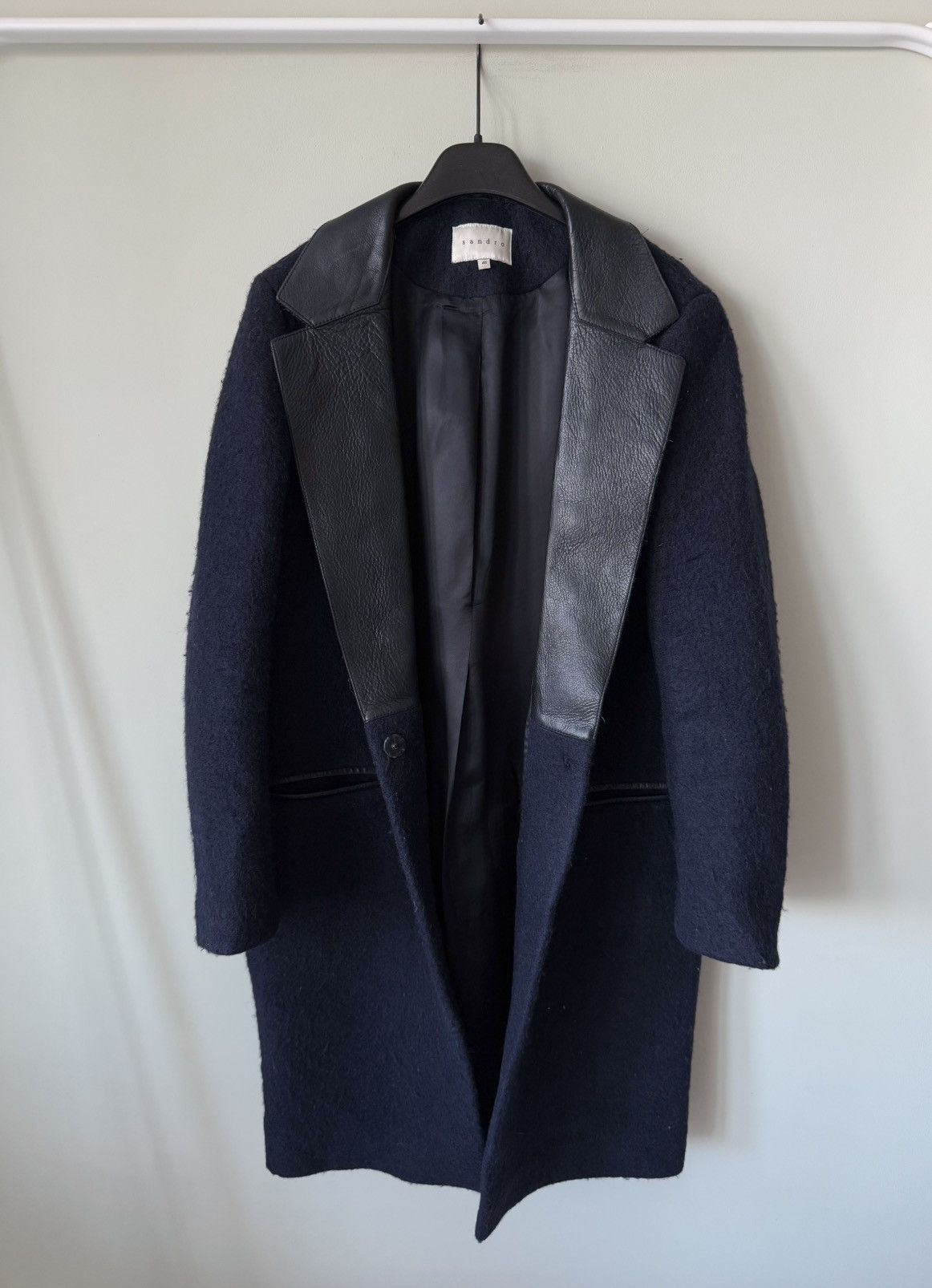 Sandro Sandro Paris Wool & leather Coat M8597H Size M / US 6-8 / IT 42-44 - 1 Thumbnail