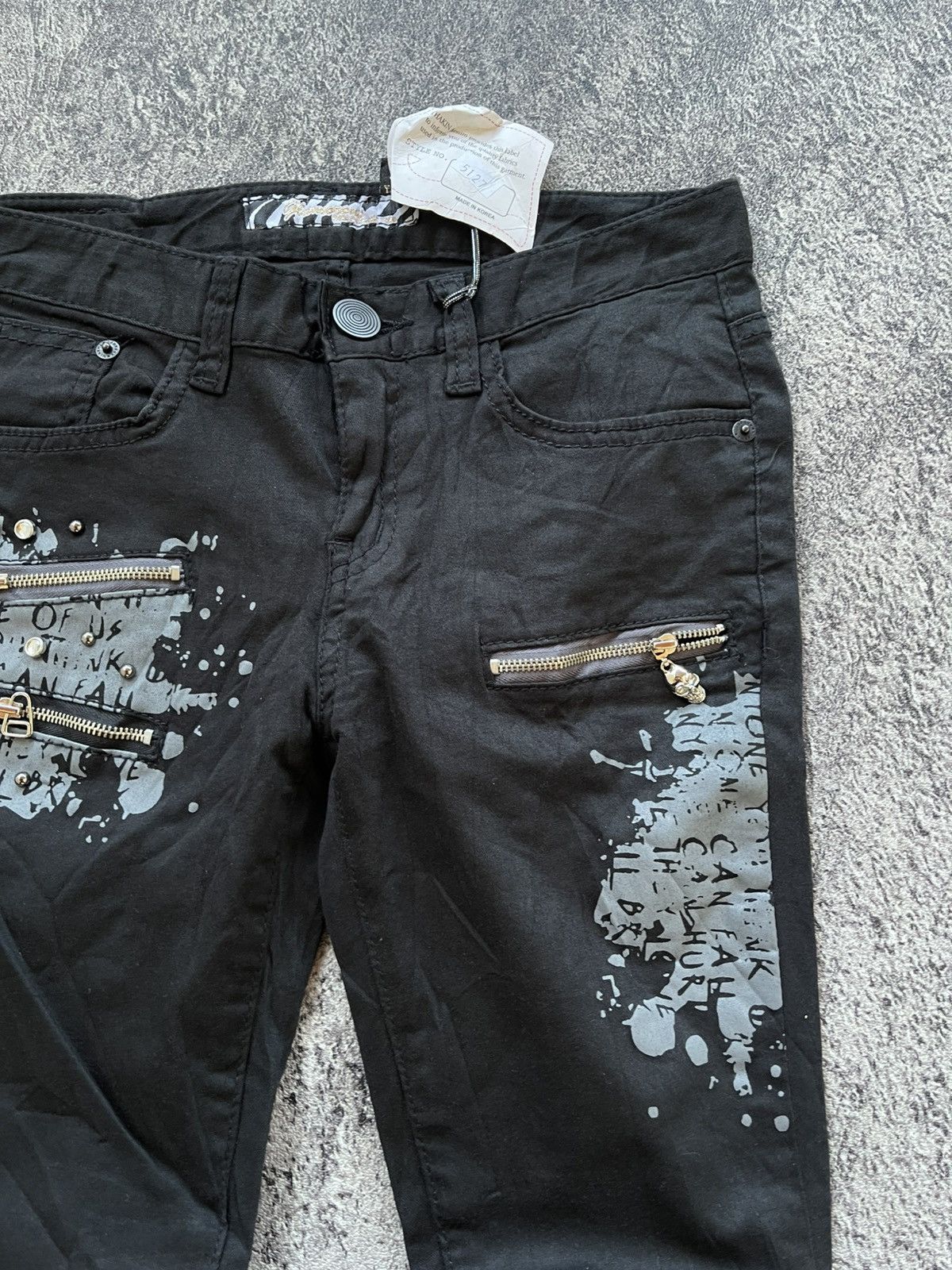 Japanese Brand Y2k Glamorous poem grunge multi zipper slim pants Size 27" / US 4 / IT 40 - 4 Thumbnail
