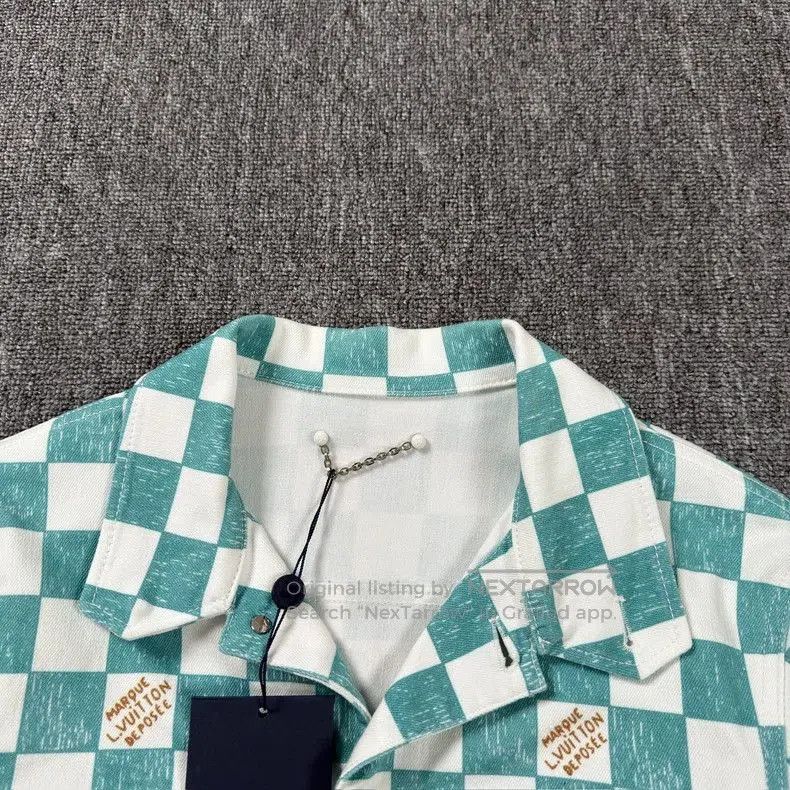 Louis Vuitton LV White Green Checkerboard Denim Jacket. Size US M / EU 48-50 / 2 - 2 Thumbnail
