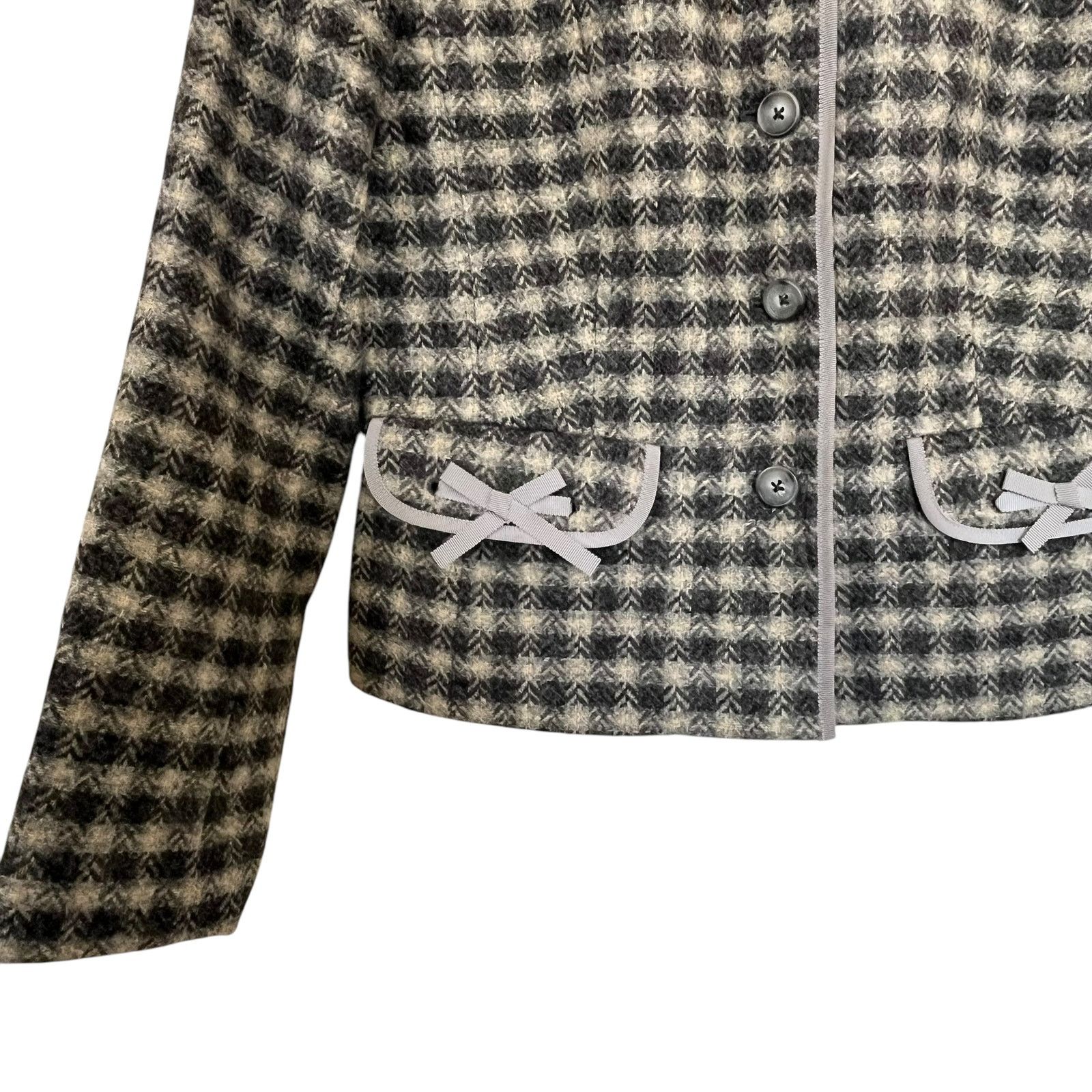 Brooks Brothers Brooks Brothers Gray Plaid Women’s Wool Collared Jacket Size M / US 6-8 / IT 42-44 - 4 Thumbnail