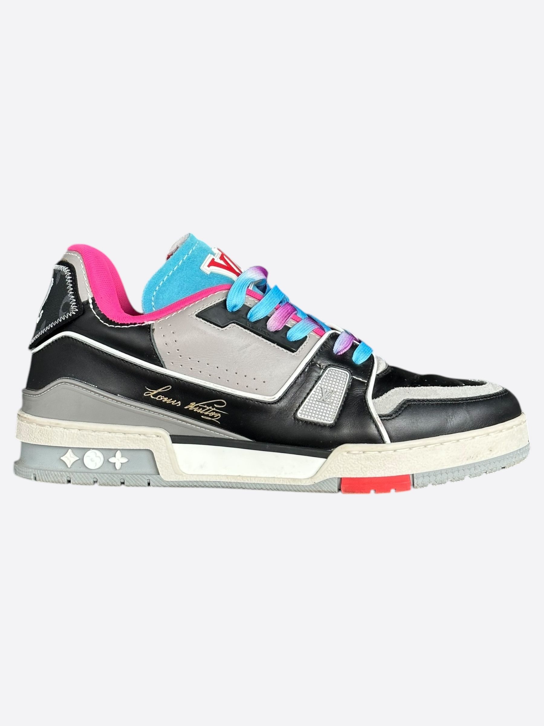 Louis Vuitton Louis Vuitton Black Multicolor Upcycle Trainers Size US 9.5 / EU 42-43 - 1 Thumbnail